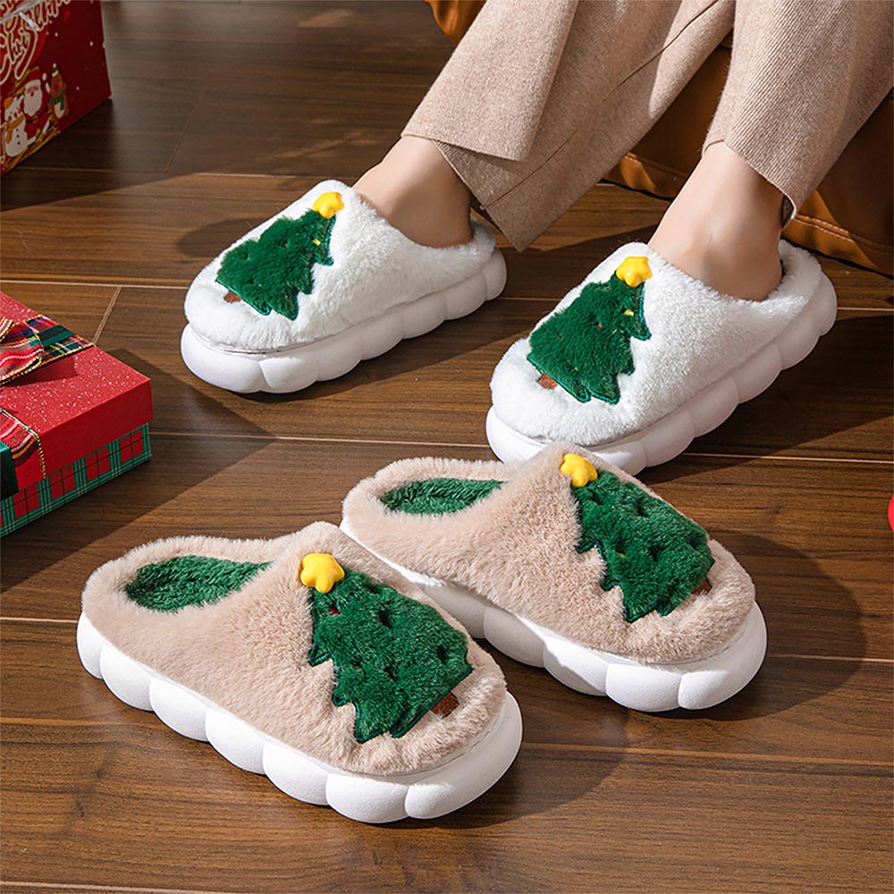 Christmas Tree Winter Non-Slip Indoor Slippers | ZAKAPOP