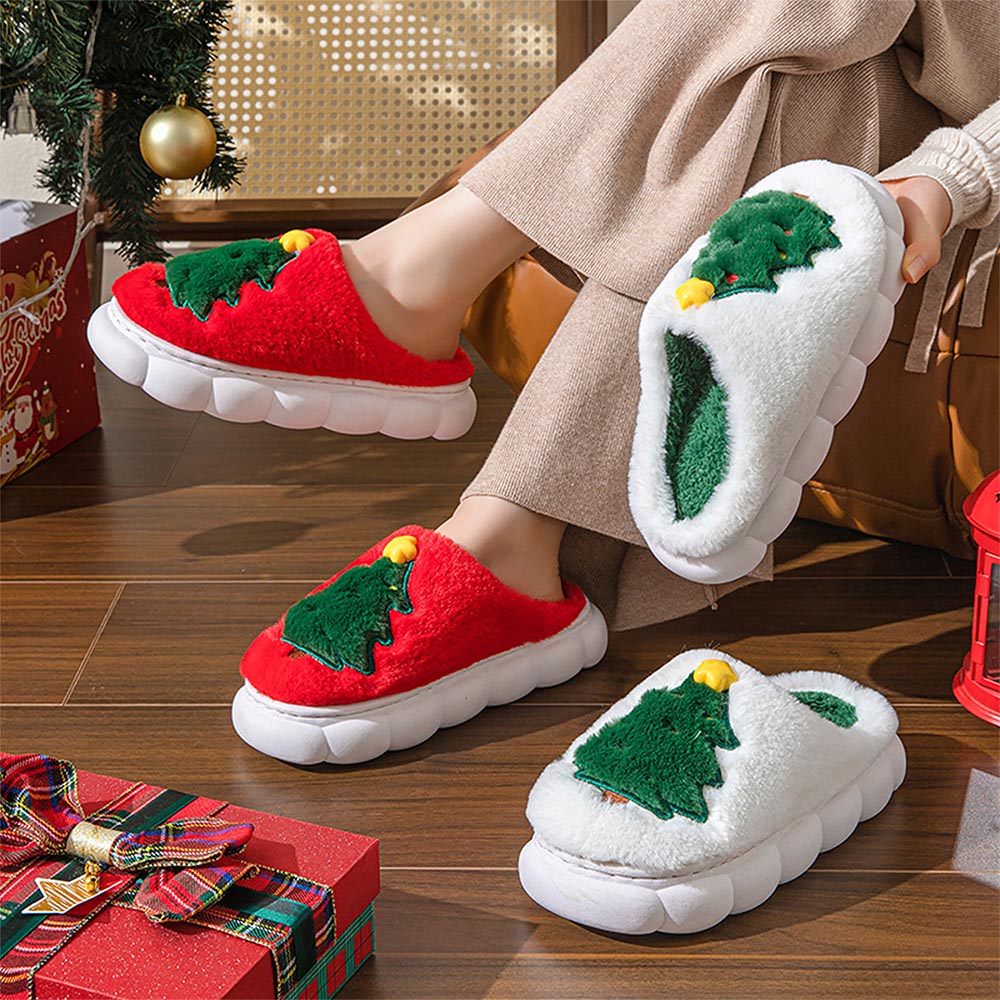 Christmas Tree Winter Non-Slip Indoor Slippers | ZAKAPOP