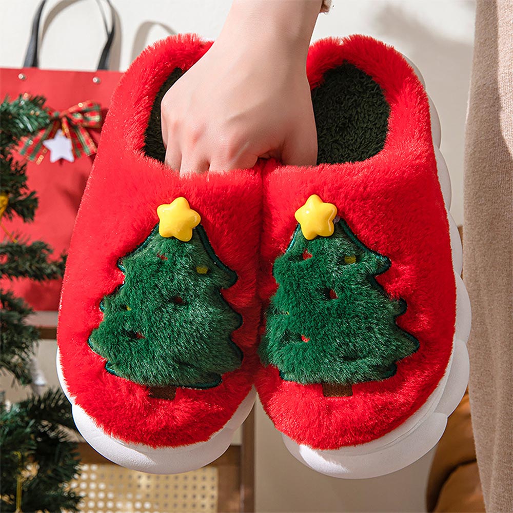 Christmas Tree Winter Non-Slip Indoor Slippers | ZAKAPOP