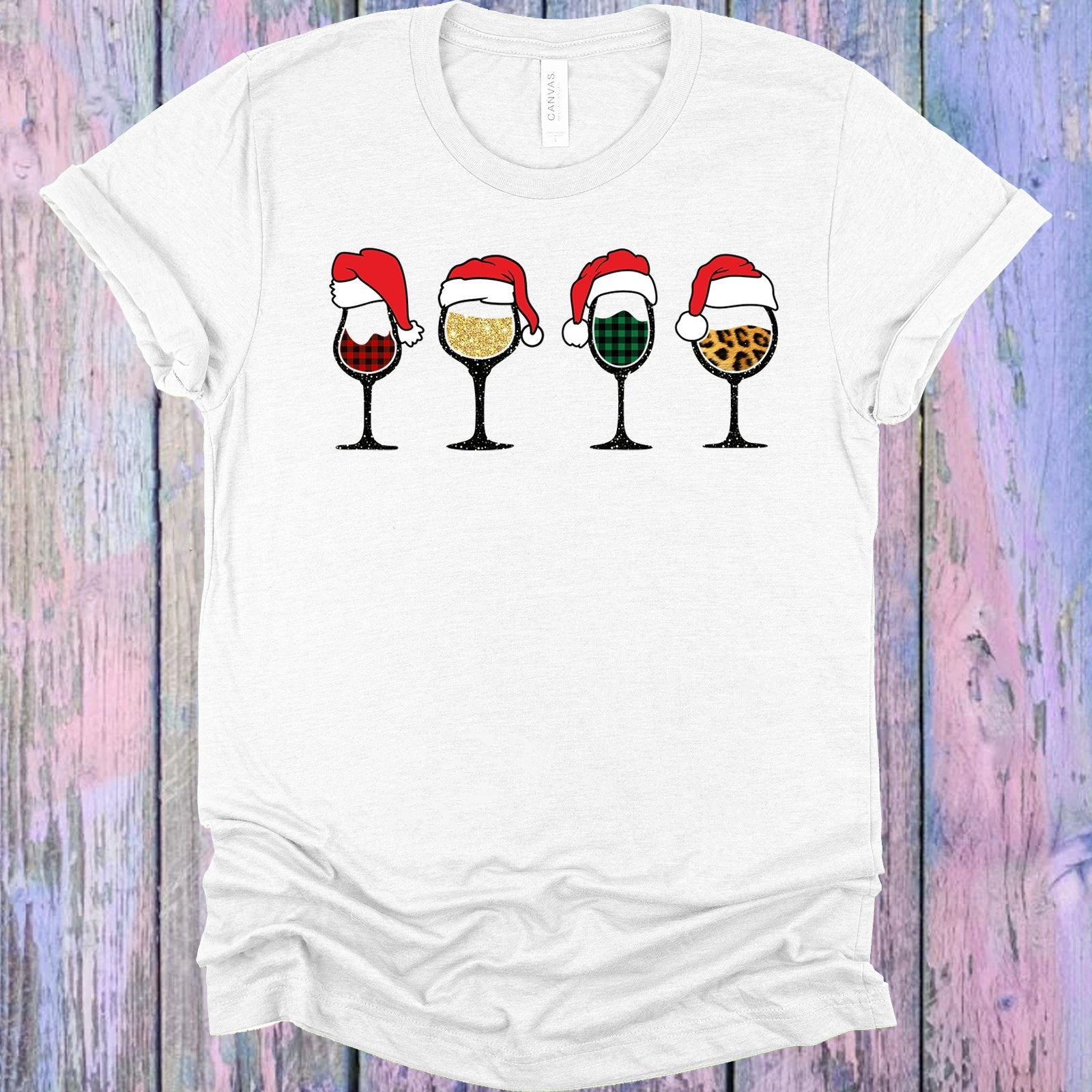 Christmas Wine Glasses Graphic Tee