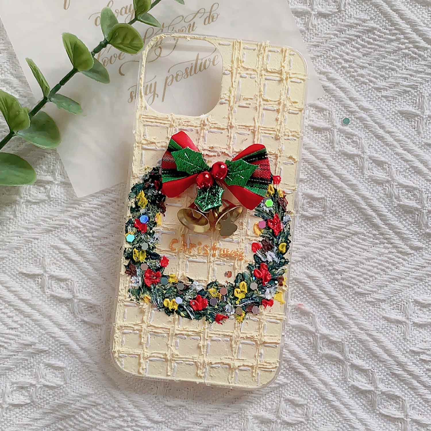 Christmas Wreath Cream Phone Case | ZAKAPOP
