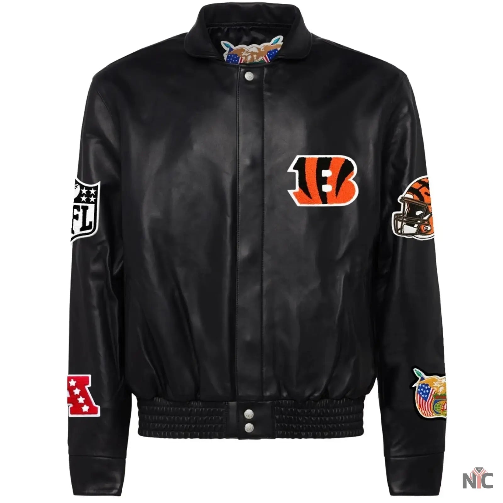 Cincinnati Bengals Jeff Hamilton Leather Varsity Jacket