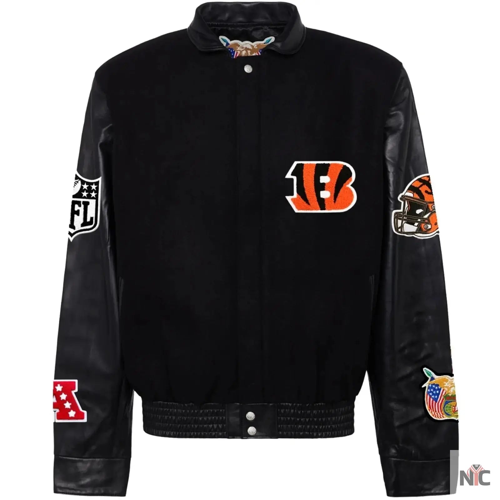 Cincinnati Bengals Jeff Hamilton Wool and Leather Jacket