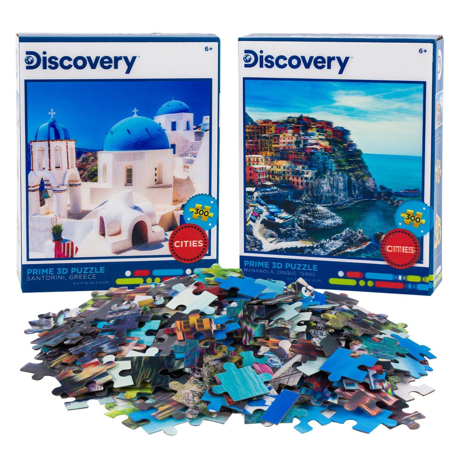 Cinque Terre &amp;amp; Santorini Set of 2 300 Piece Lenticular Jigsaw Puzzles Prime 3D