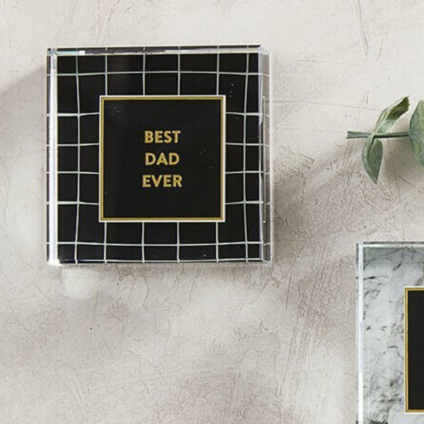 Classic Dad Gift! Best Dad Ever 3&amp;quot;x3&amp;quot; Paperweight in Gift Box