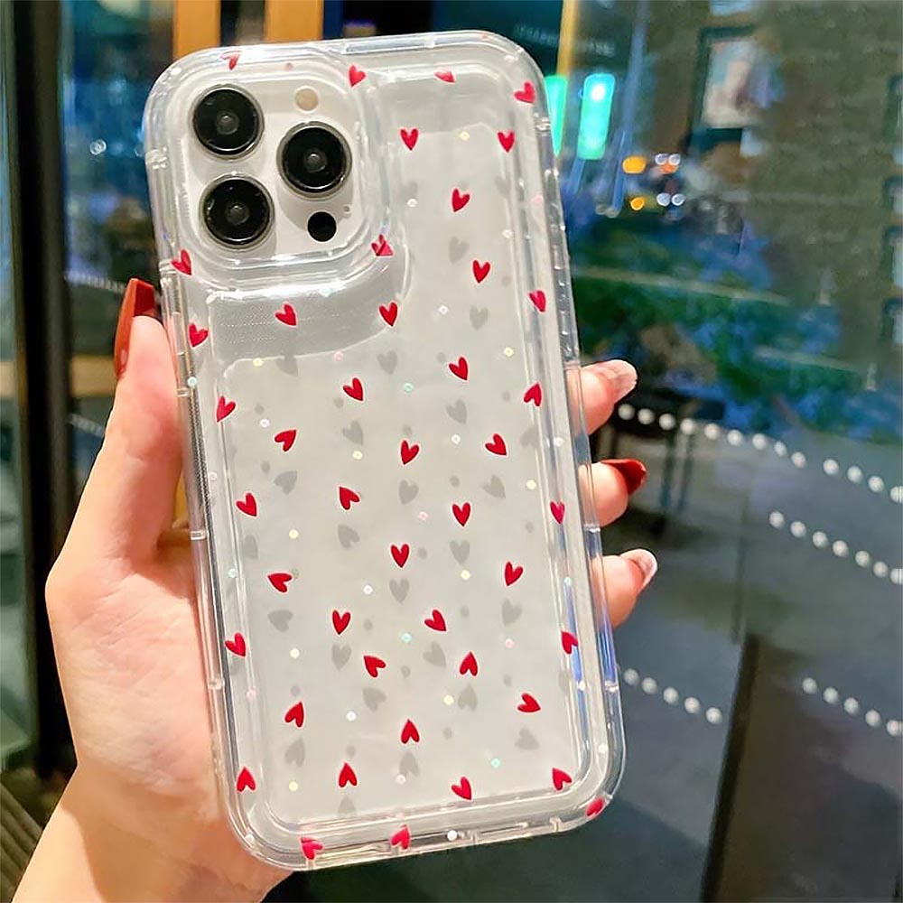 Clear Heart Pattern Phone Case | ZAKAPOP