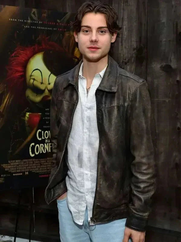 Clown in a Cornfield Carson MacCormac Brown Leather Jacket