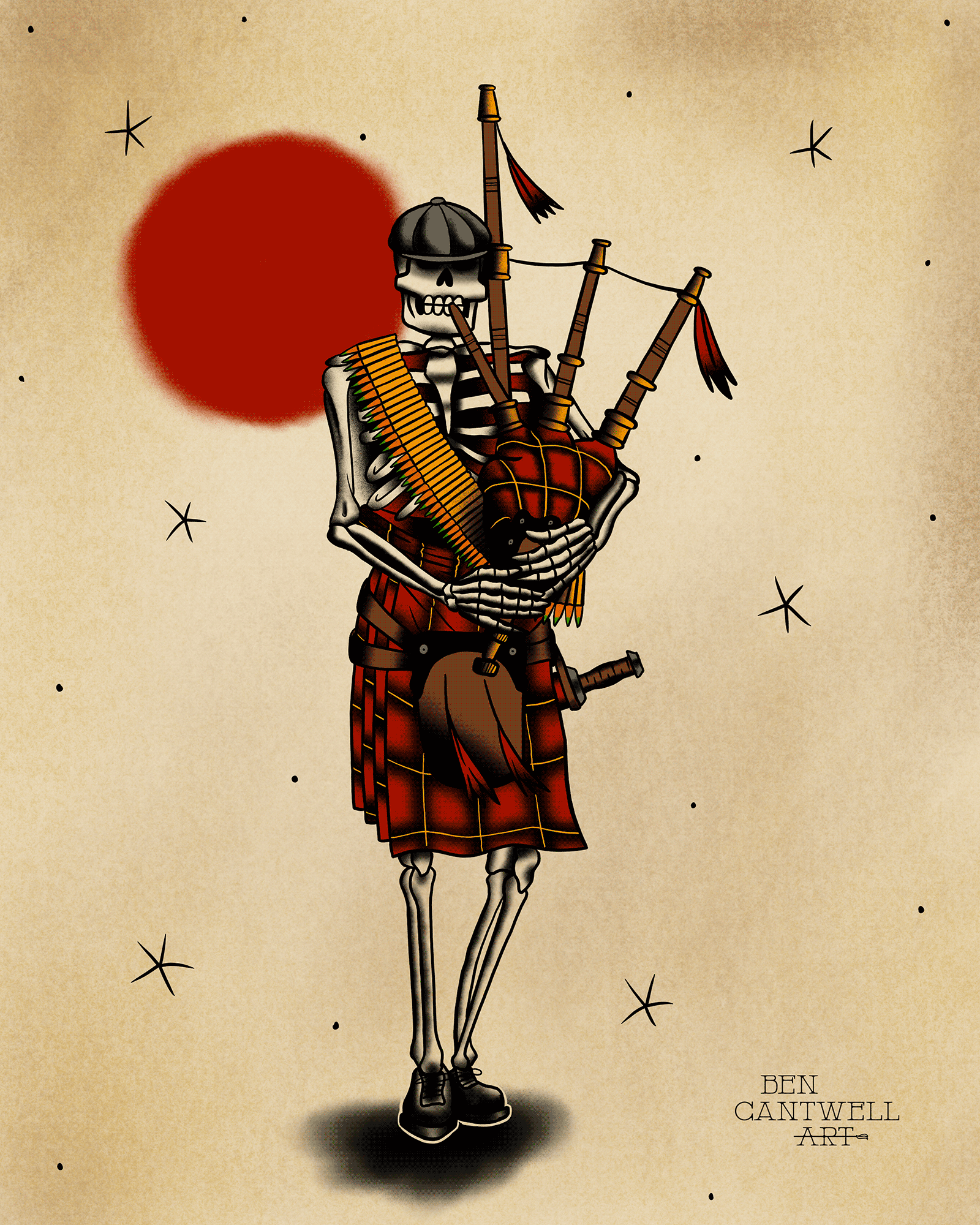 Bagpiper Skeleton