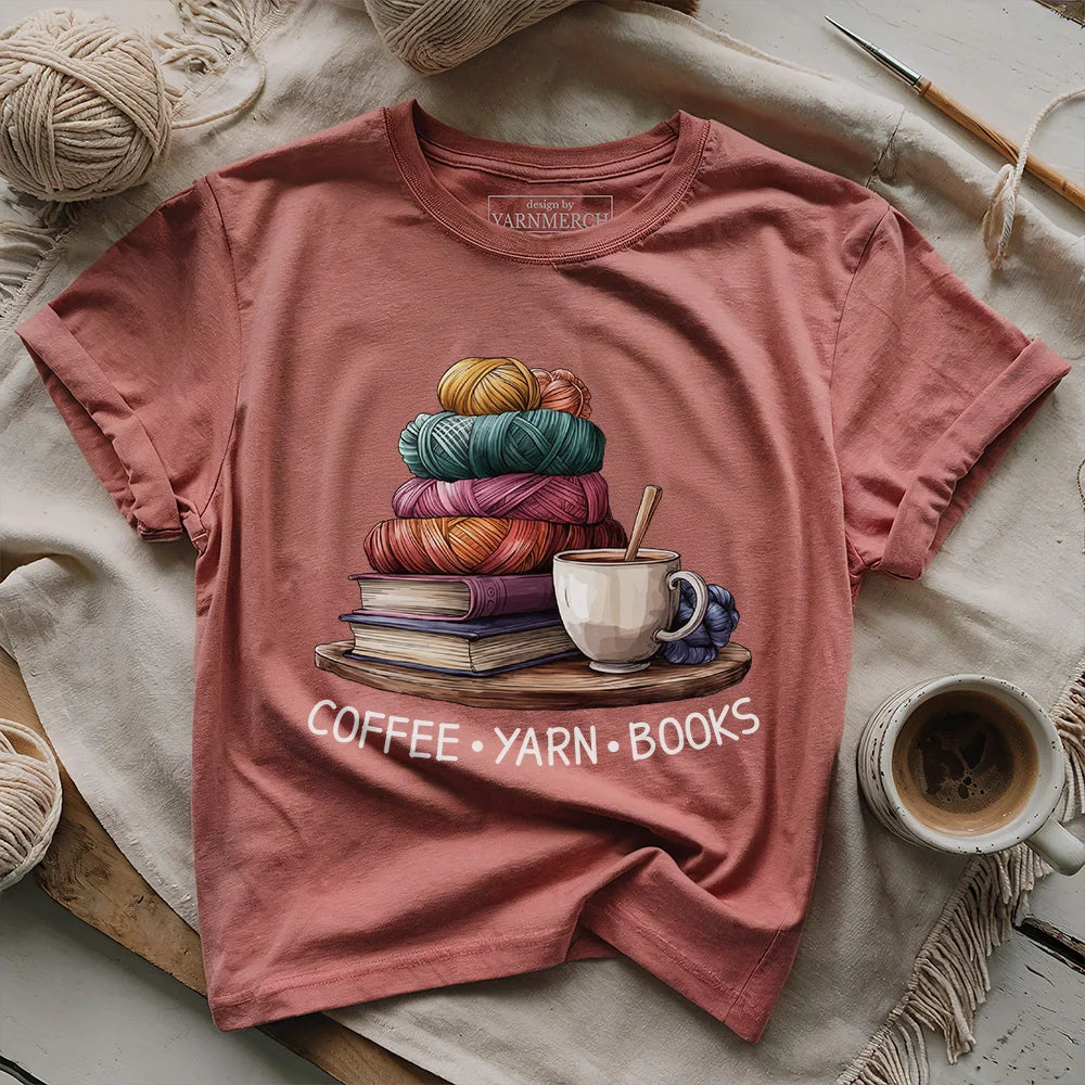 COFFEE YARN BOOKS T-SHIRT