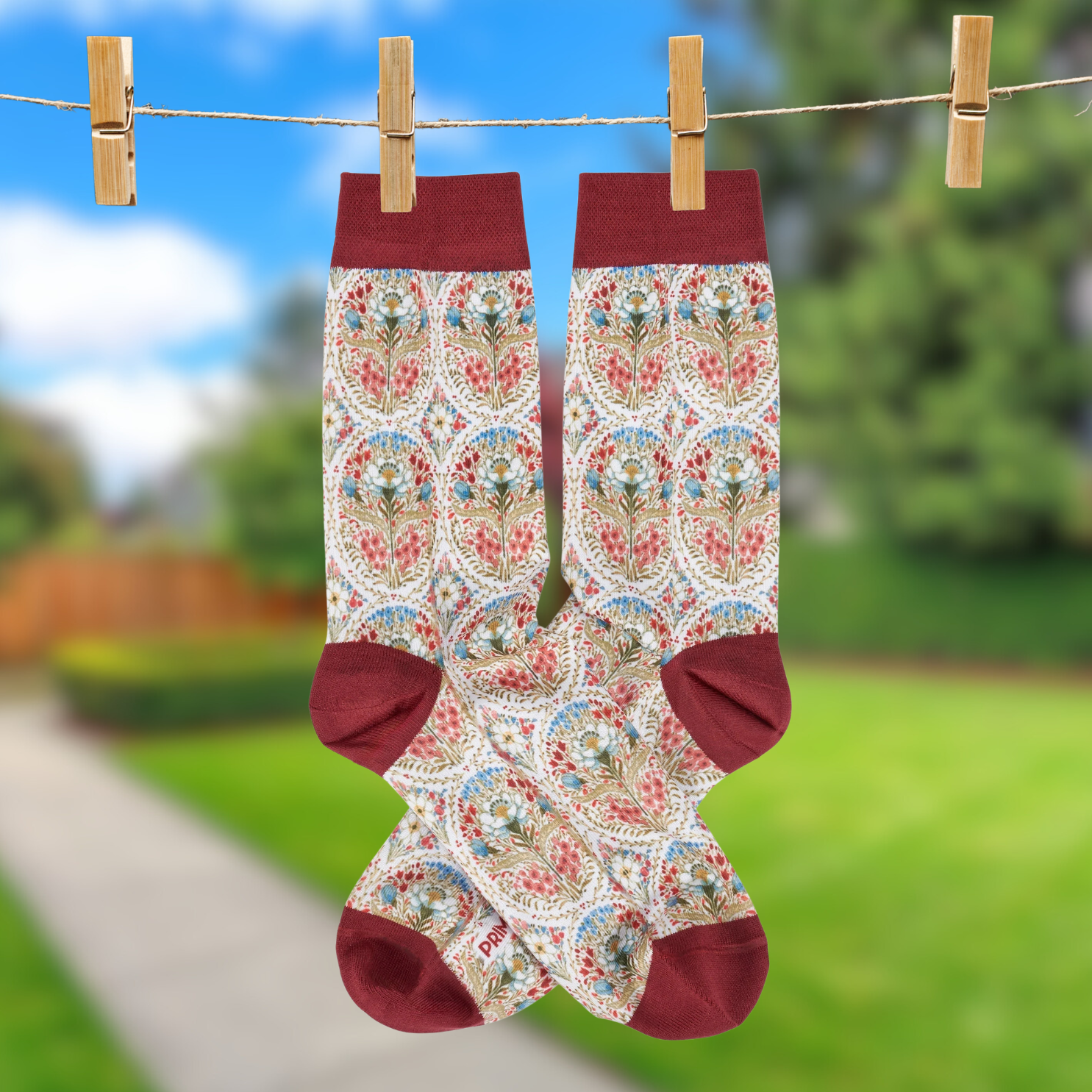 Colorful Farmhouse Floral Socks | Women‘s Novelty Socks