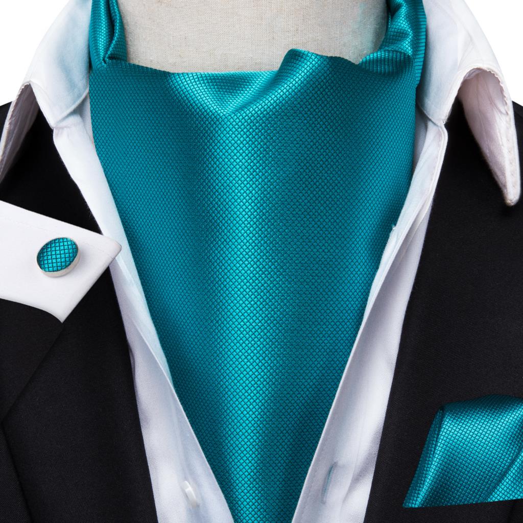 Colorful Silk Ascot/Cravat Tie, Handkerchief &amp; Cufflinks Set