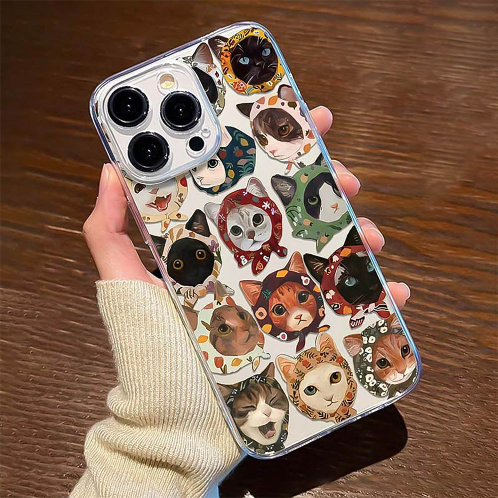 Colorful Cat Design Clear iPhone Case | ZAKAPOP