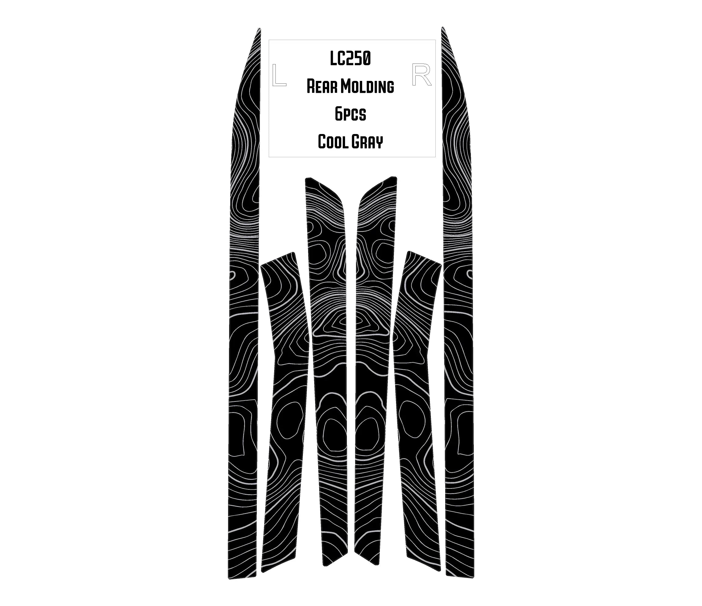 Topographic Rear Trim Overlays (6pcs) - 2024+ Land Cruiser / GX 550