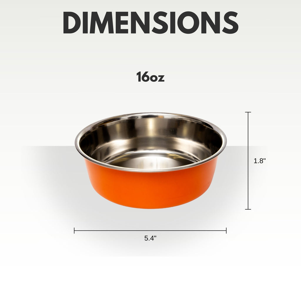 Country Living Set of 2 Heavy Gauge Stainless Steel Dog Bowls - Perfect for Food & Water