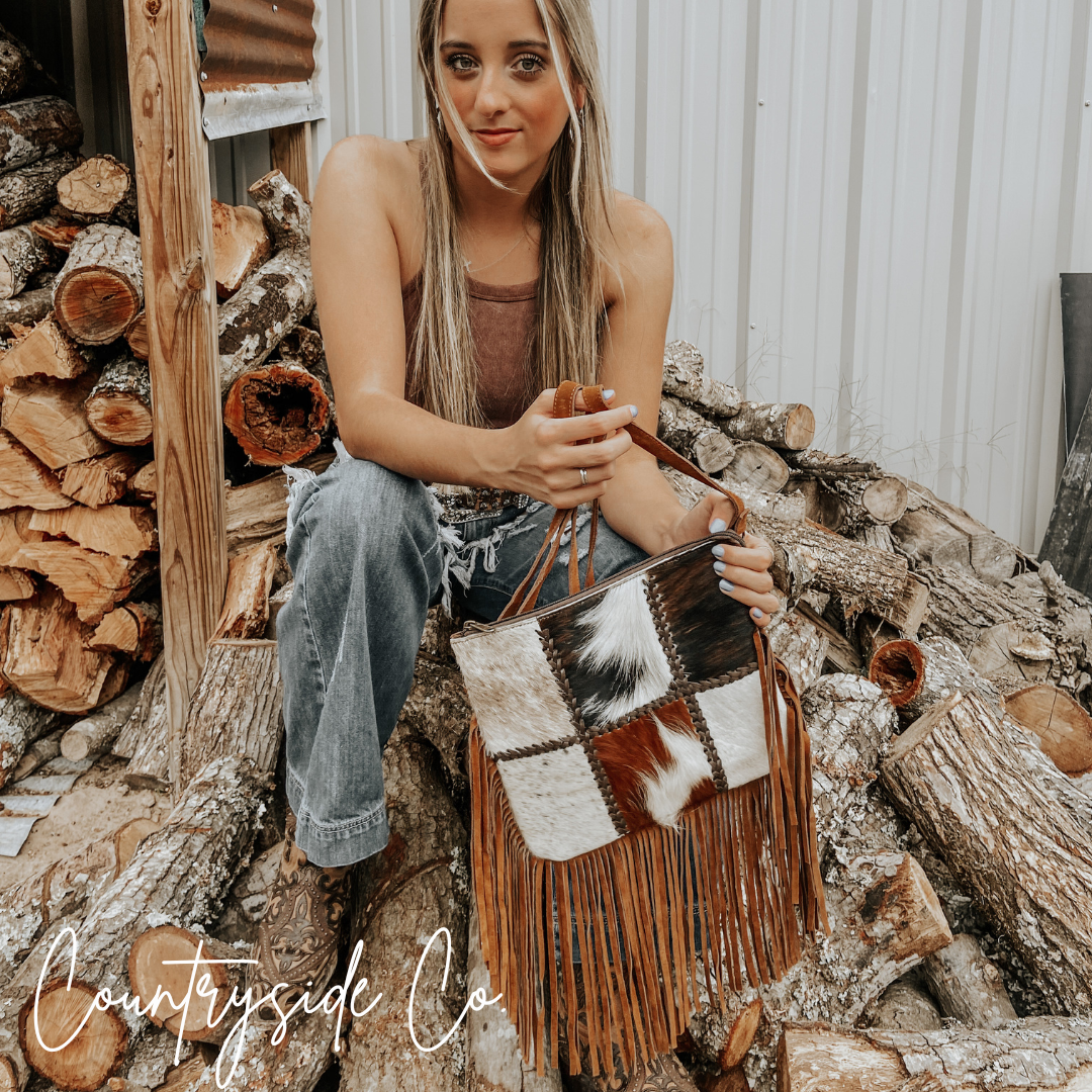 Chesney Cowhide Western Purse