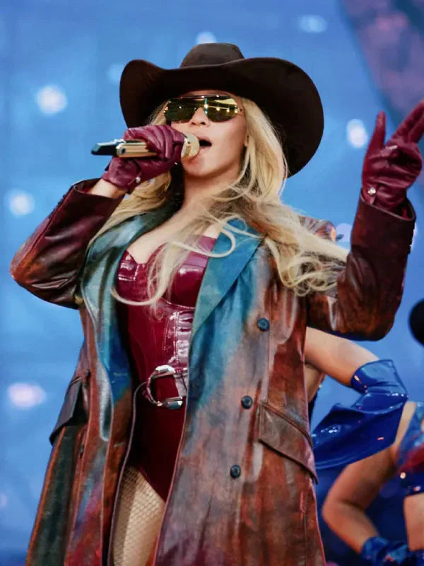 Cowboy Carter Tour 2025 Beyonce Leather Coat