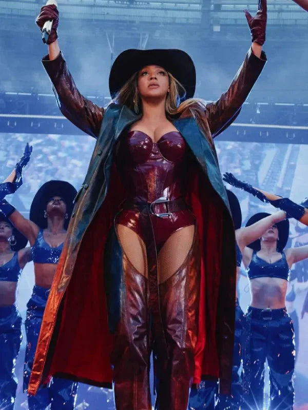 Cowboy Carter Tour 2025 Beyonce Leather Coat