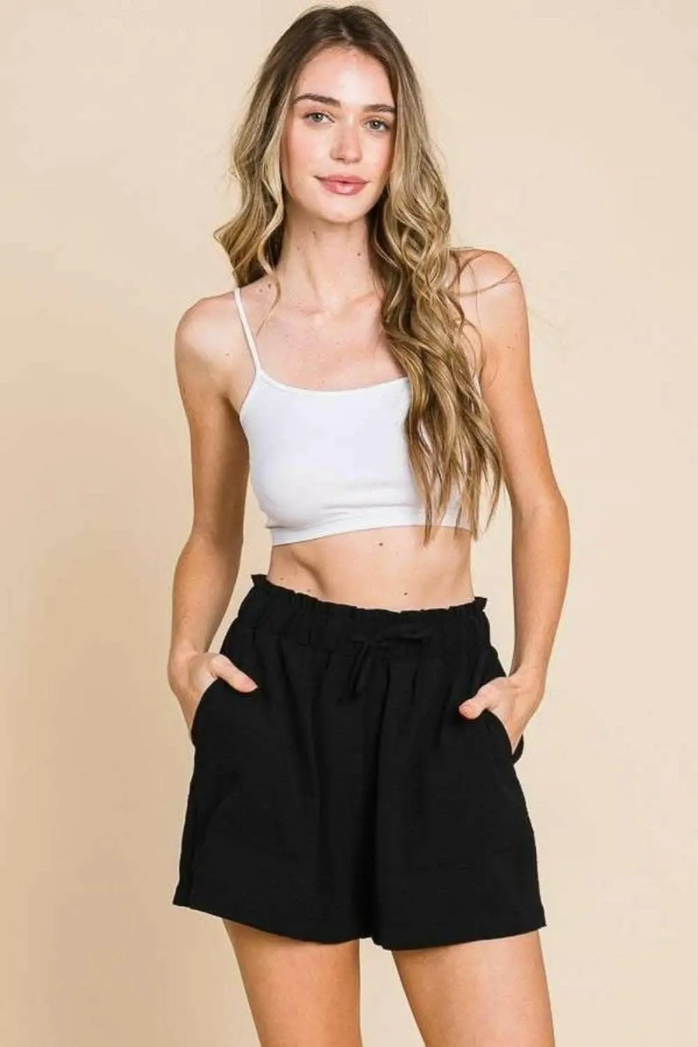 High Waist Paperbag Shorts Women&amp;#39;s Casual Summer Shorts - Comfy &amp;amp; Stylish