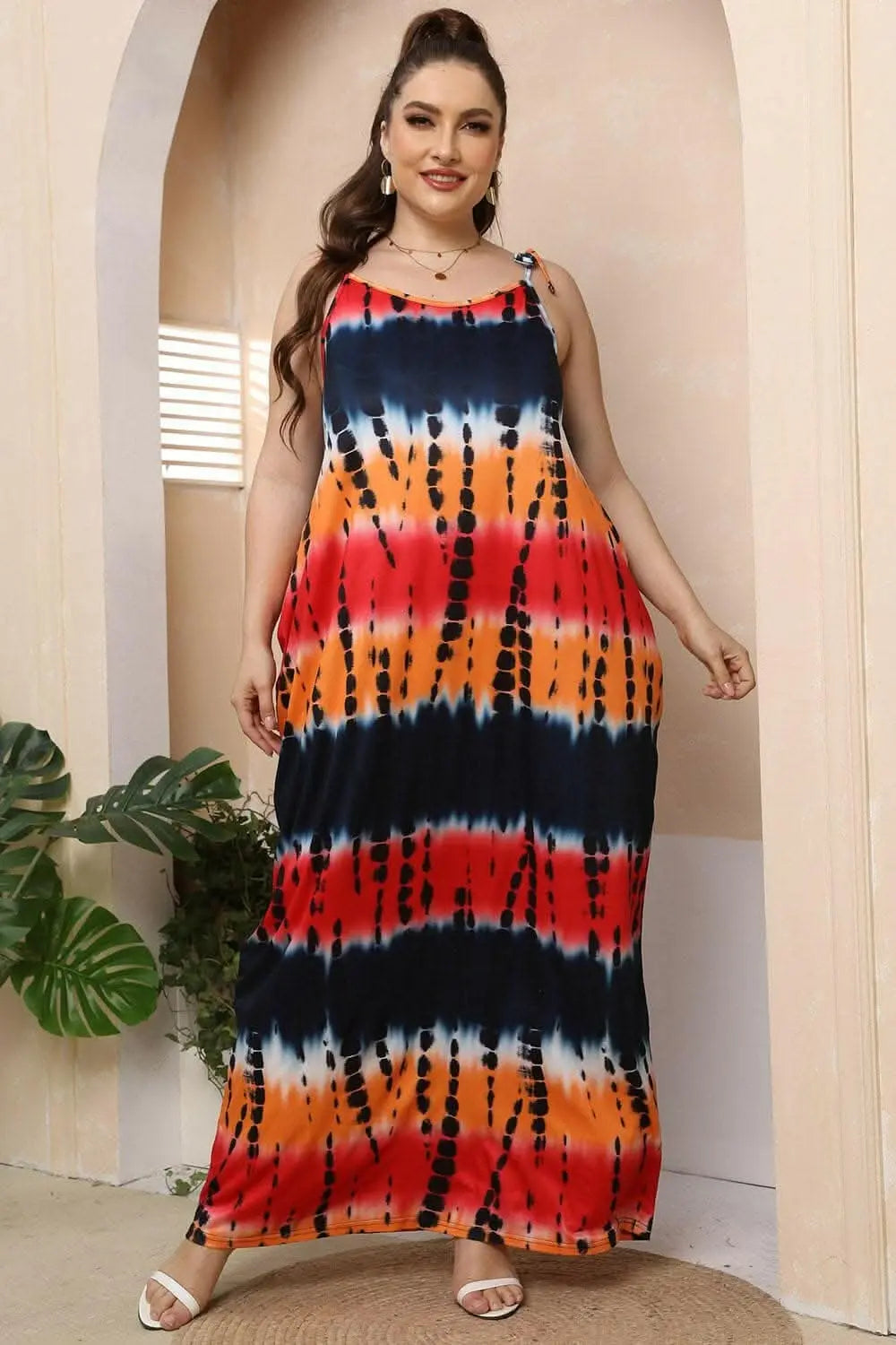 plus - Curvy tie-shoulder maxi dress