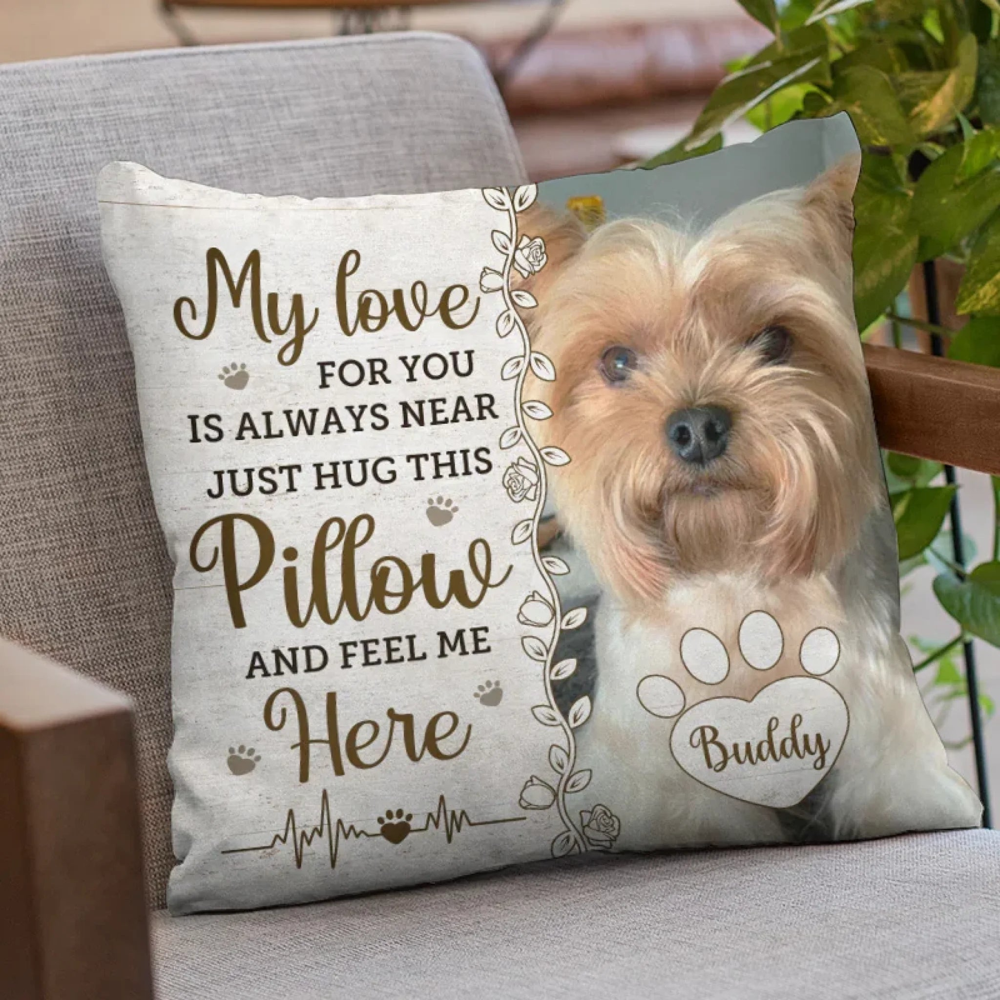 Custom Photo When You Miss Me Pet Memorial - Personalized Custom Pillow - Sympathy Gift For Pet Owners, Pet Lovers