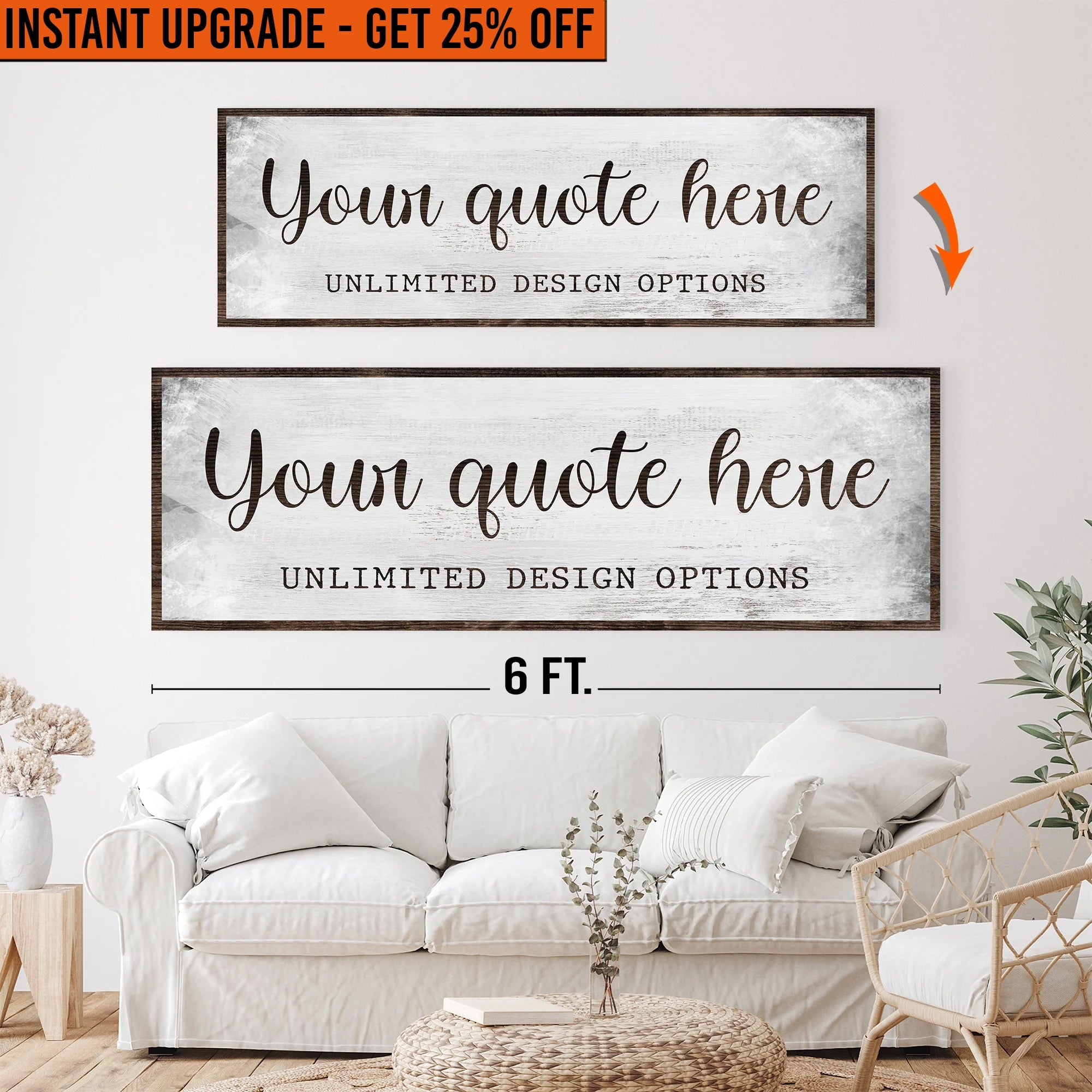 Upgrade Your 20x60 Inches &amp;#39;Custom Quote&amp;#39; Canvas To 24x72 Inches