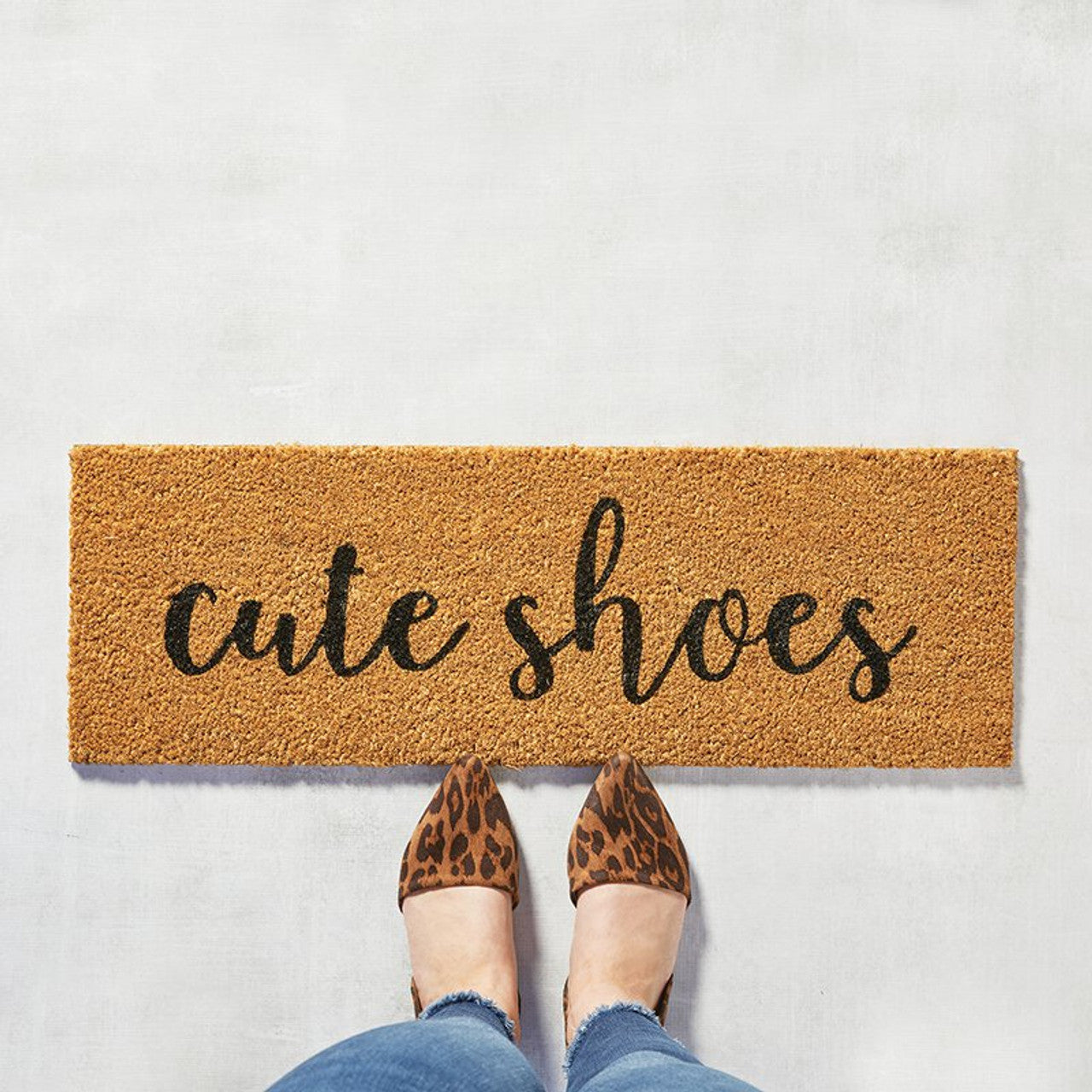 Cute Shoes Coir Door Mat | Welcome Outdoor Indoor Rug | 30&amp;quot; x 10&amp;quot;