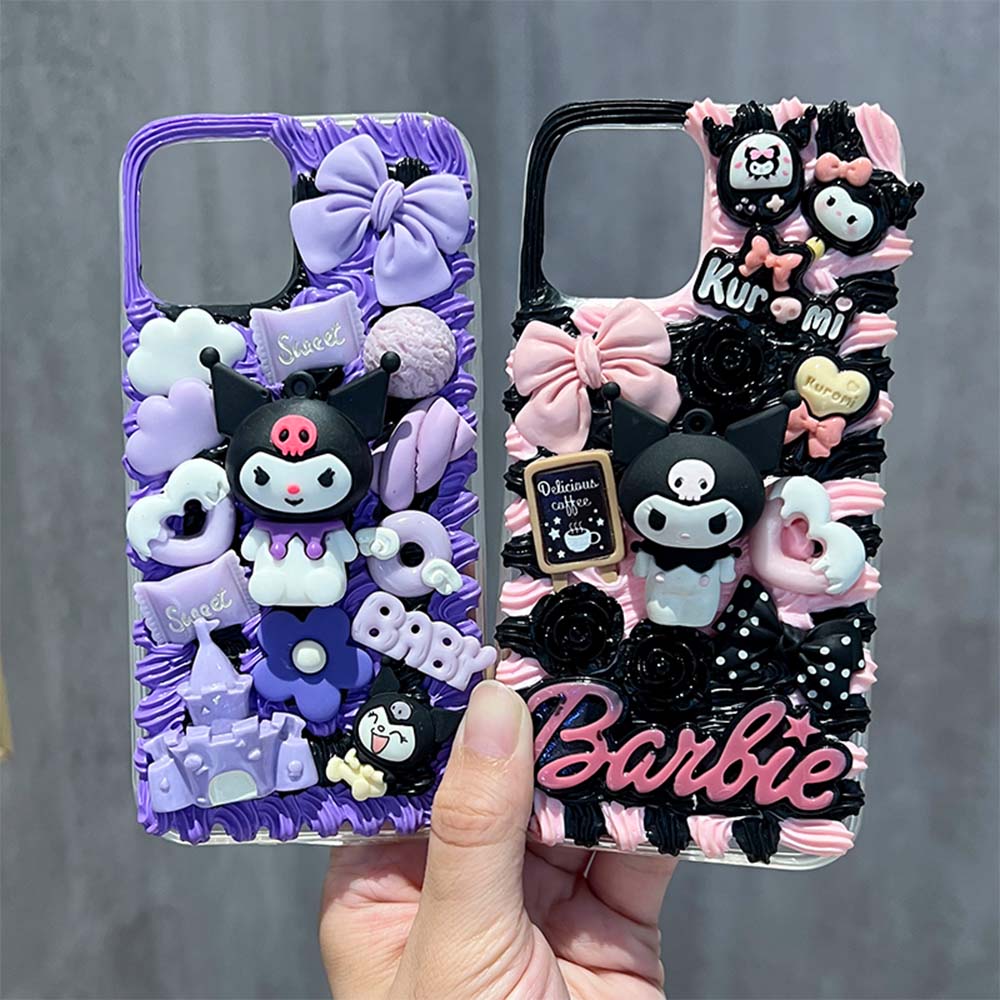 Cute Purple &amp;amp; Pink Anime Character Decoden Phone Case | ZAKAPOP