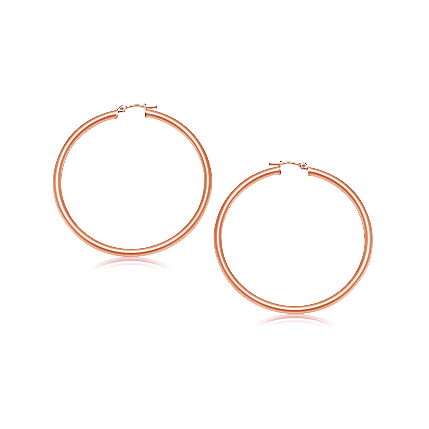 14k Rose Gold Polished Hoop Earring (25 mm)