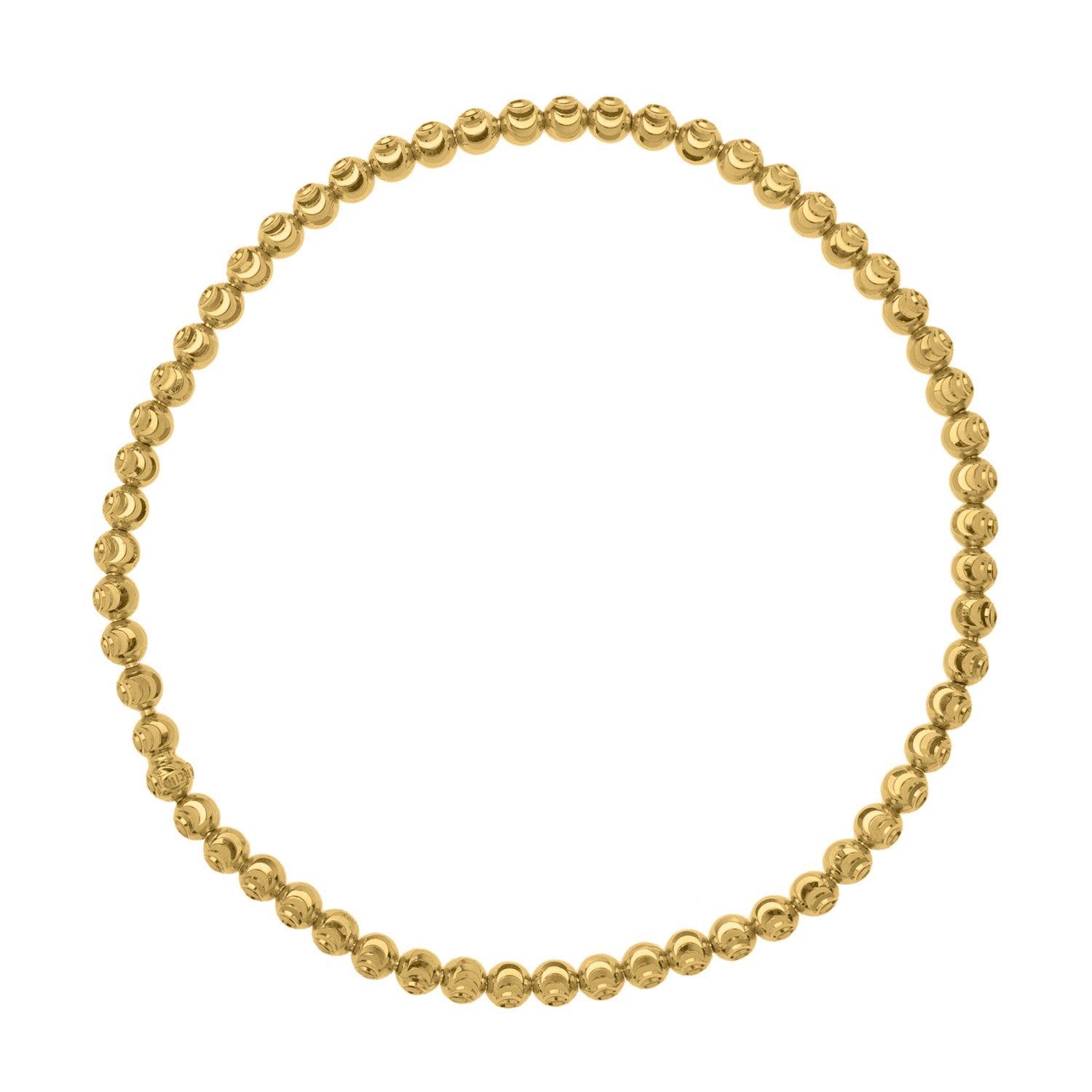 Moon Cut Bead Stretch Bracelet in 14K Yellow Gold (2.90 mm)