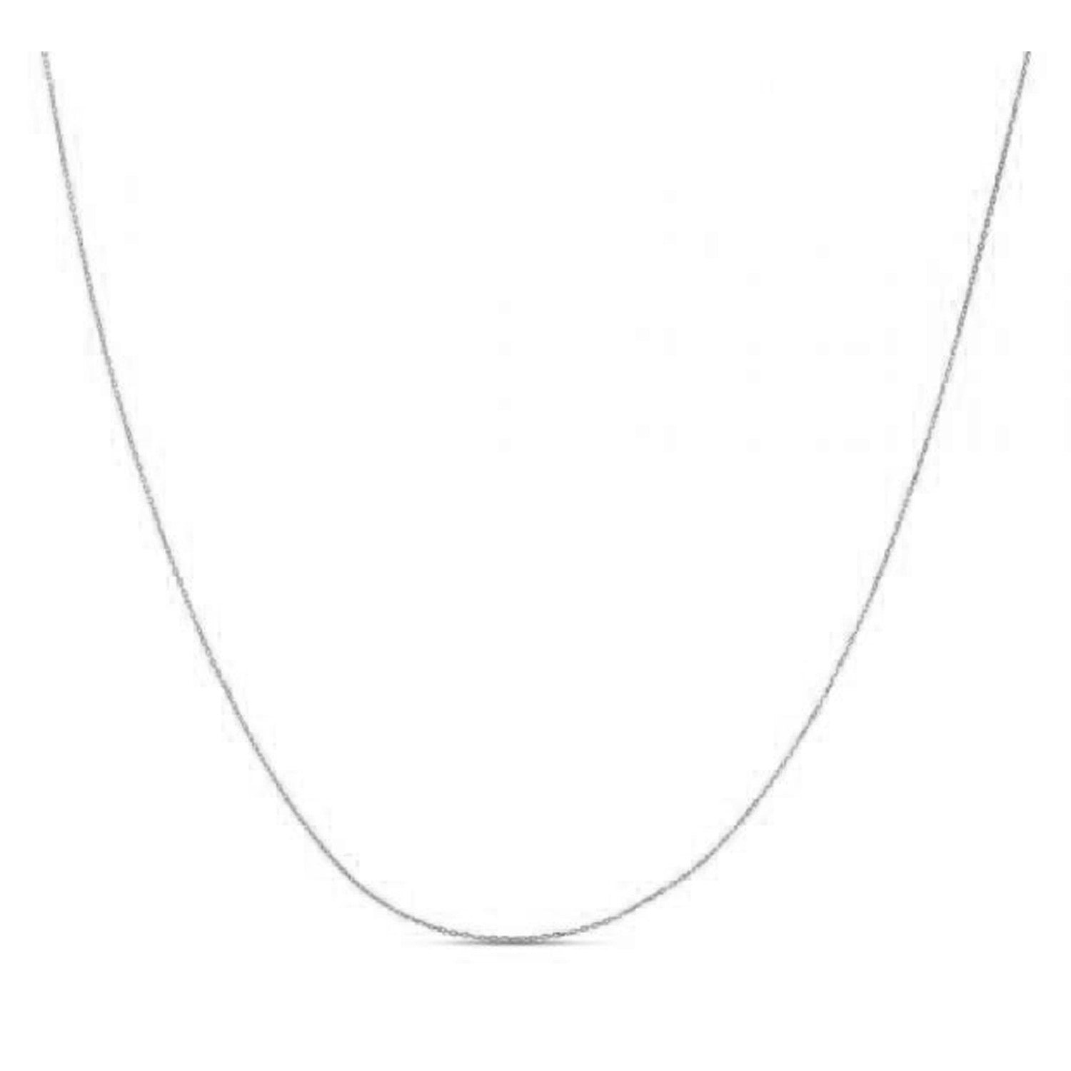 Double Extendable Diamond Cut Cable Chain in White Gold (0.87 mm)