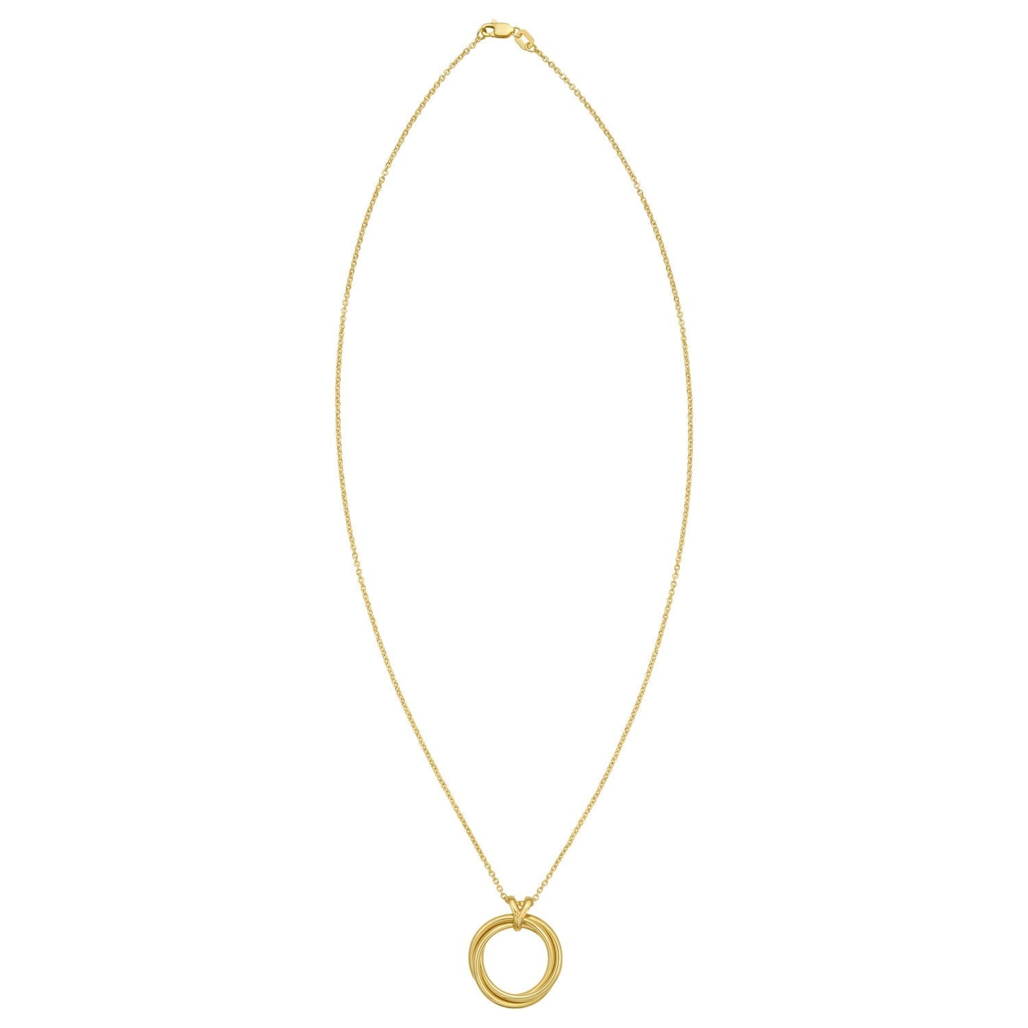 14K Yellow Gold Interlocking Medium Trinity Necklace