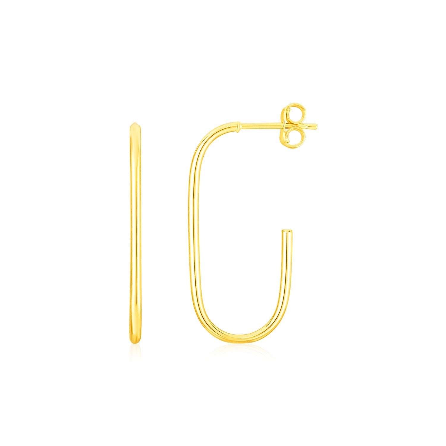 14K Yellow Gold J Hoop Earring