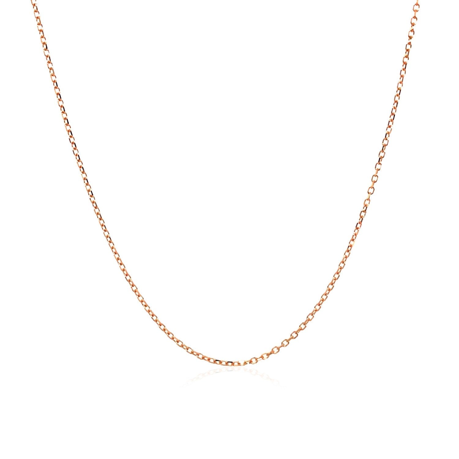 14k Pink Gold Diamond Cut Cable Link Chain (0.87 mm)