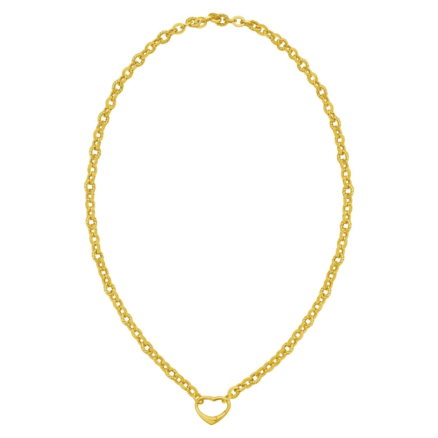 14K Yellow Gold Heart Lock Charm Necklace (5.80 mm)
