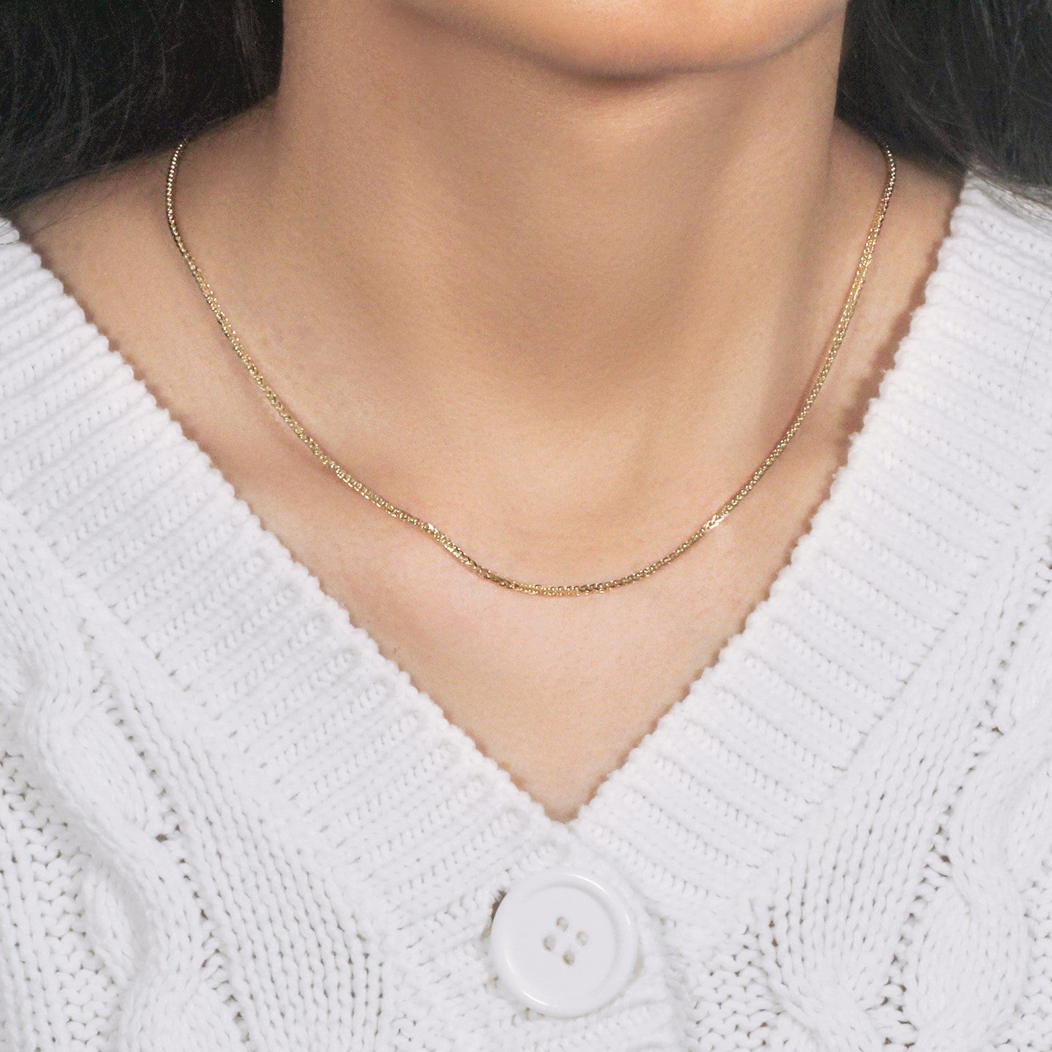 14k Yellow Gold Square Wheat Chain (1.80 mm)