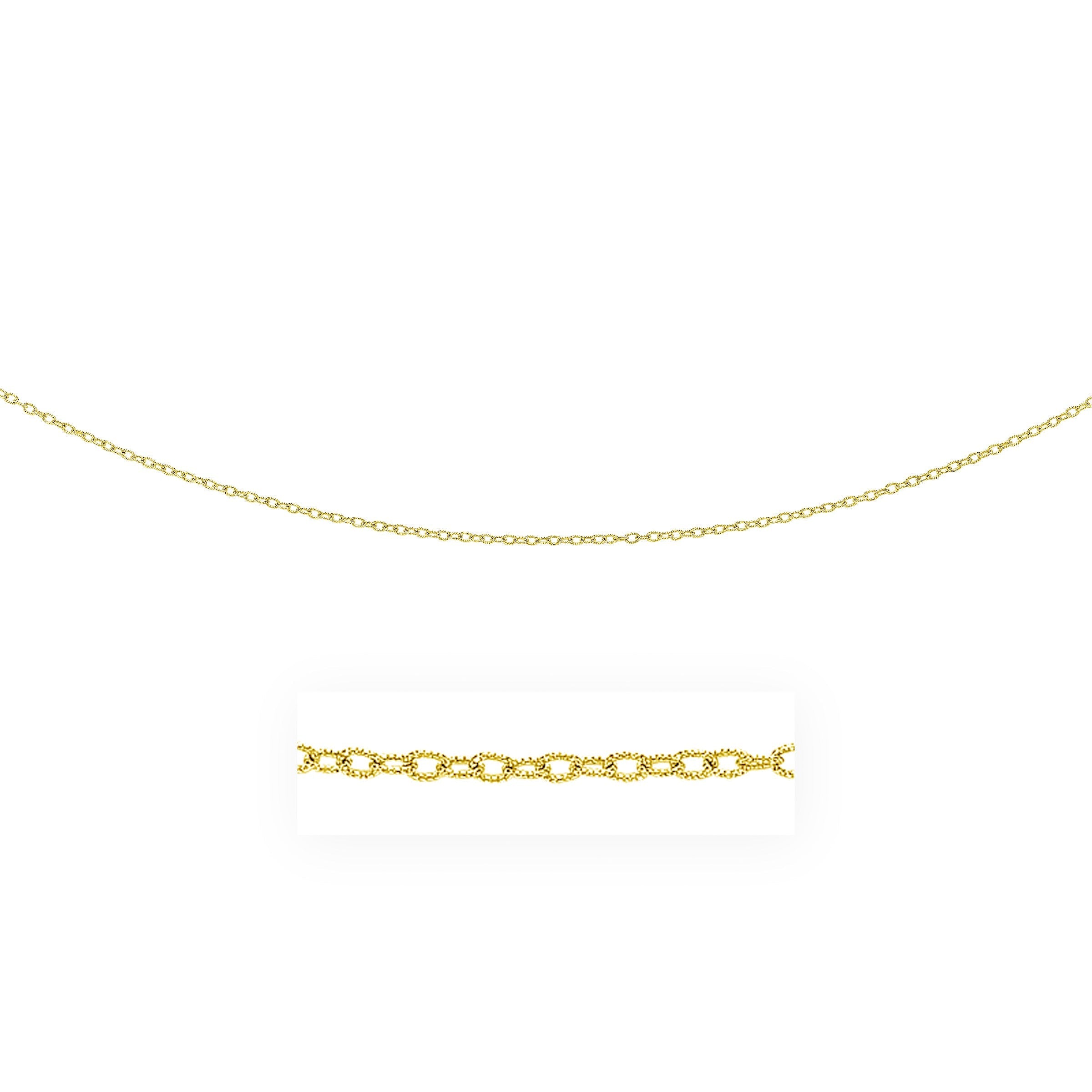 14k Yellow Gold Pendant Chain with Textured Links (2.50 mm)