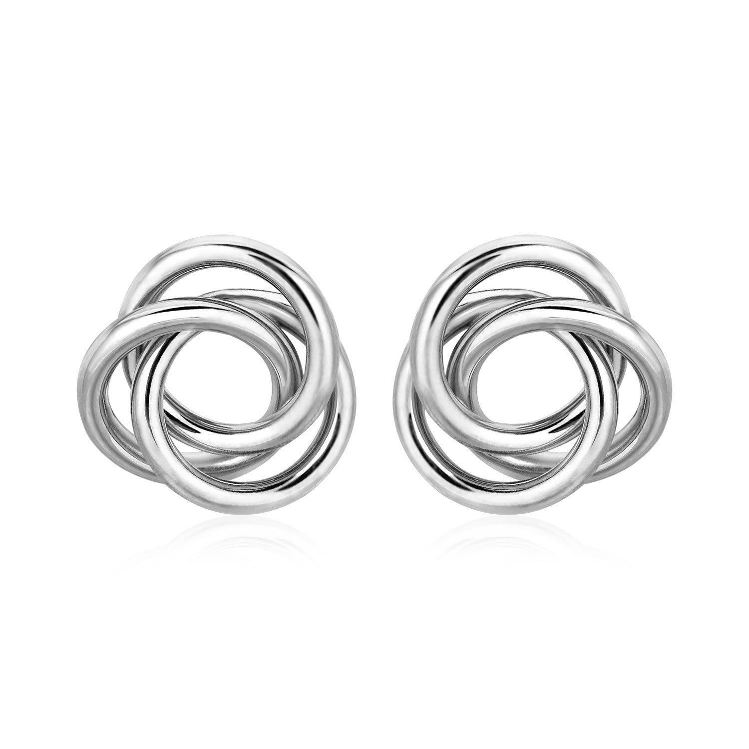 Polished Open Love Knot Earrings in Sterling Silver