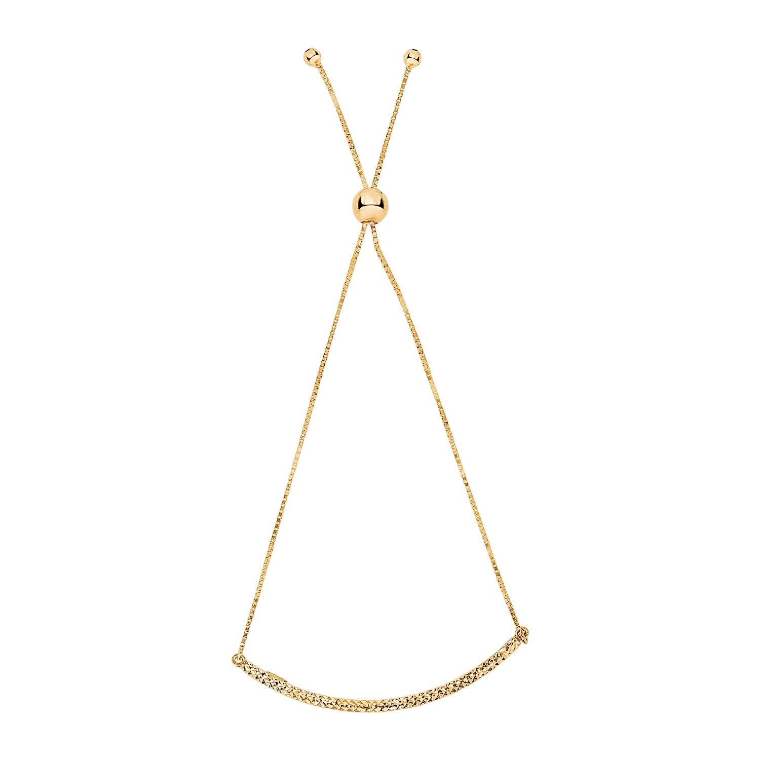 14k Yellow Gold Chain Bar Lariat Style Bracelet (1.00 mm)