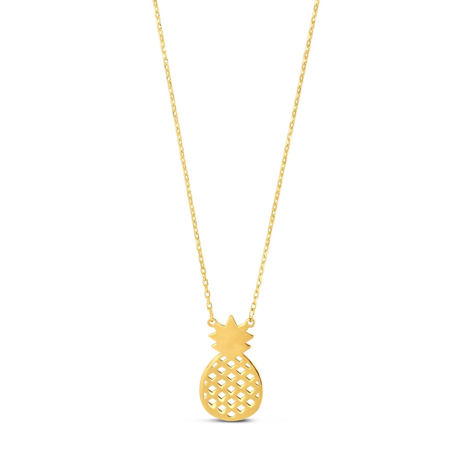 Pineapple Necklace in 10K Yellow Gold