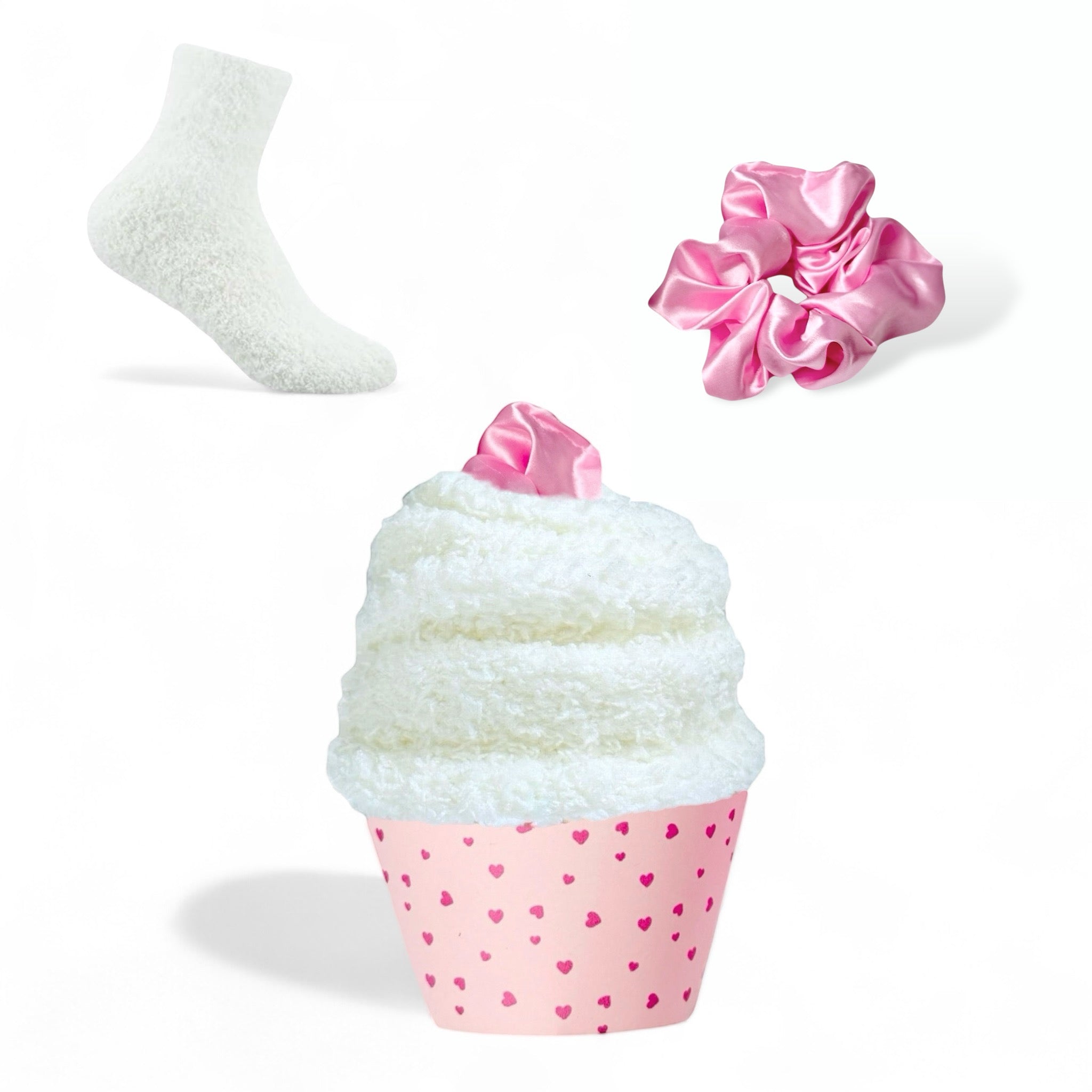 Cupcake Socks Gift, Scrunchie Gift Set