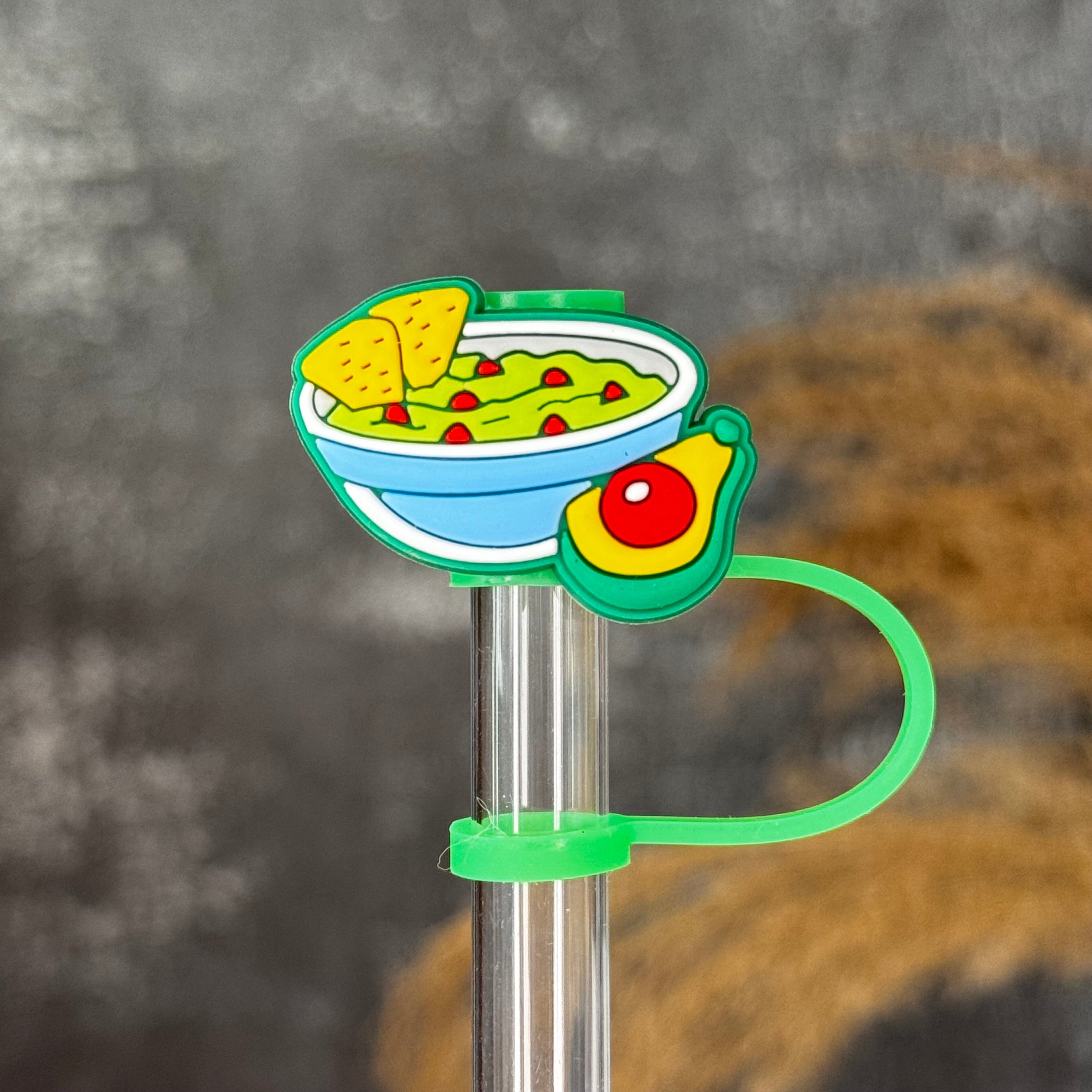 GUACAMOLE Straw Topper green yellow red blue