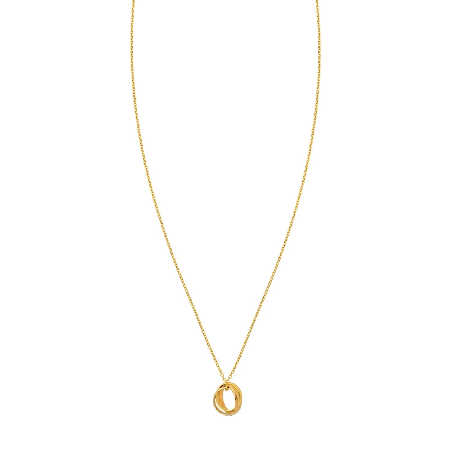 14K Tri Color Gold Trinity Chain Necklace