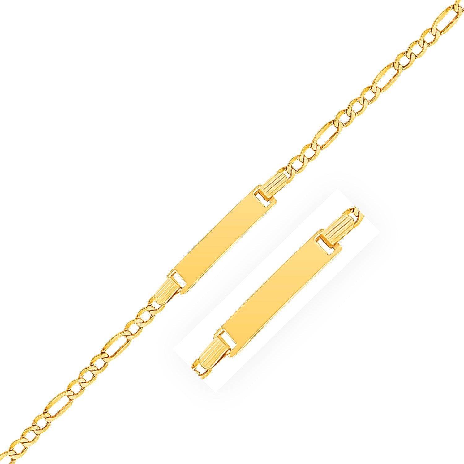 14k Yellow Gold Figaro Link Children&amp;#39;s ID Bracelet
