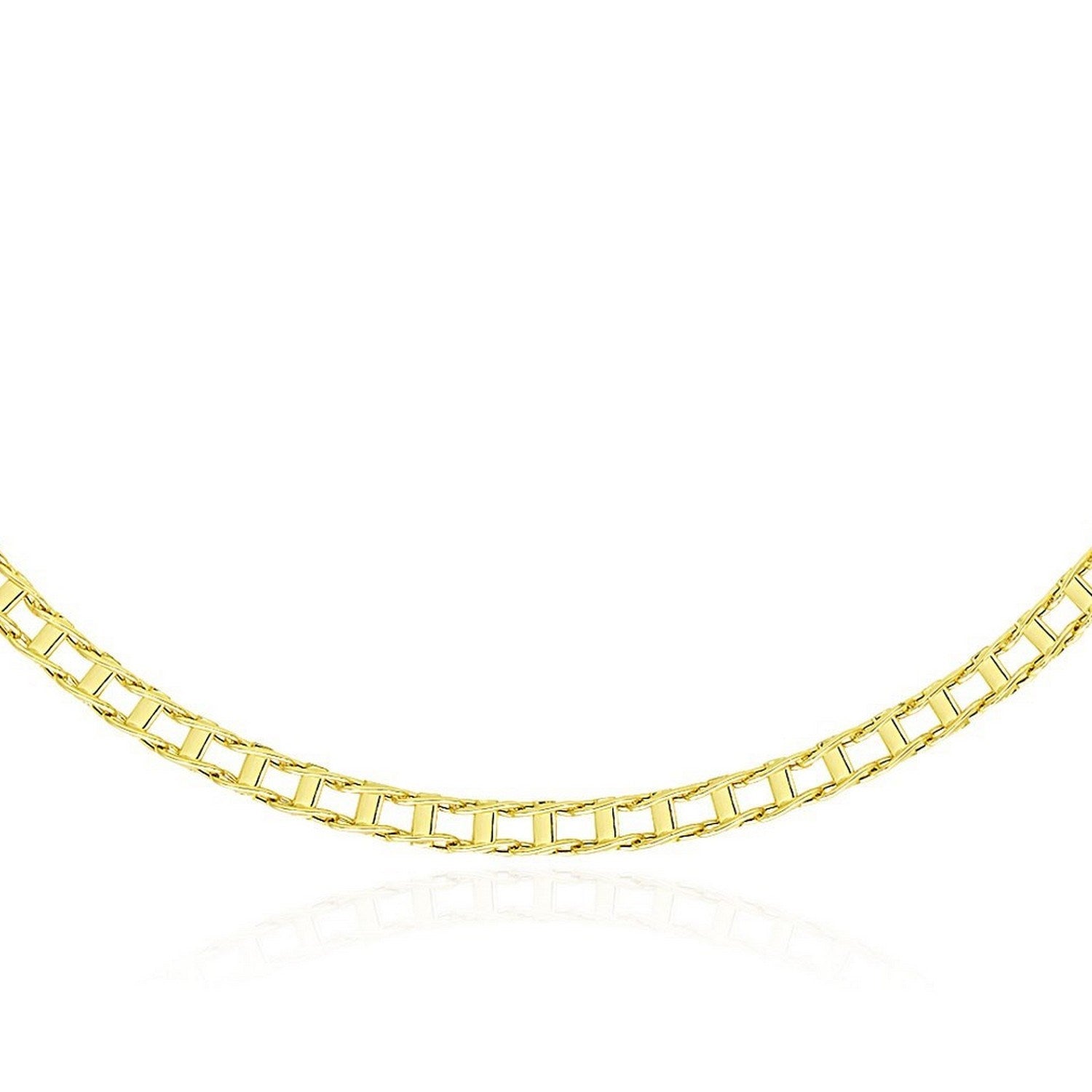14k Yellow Gold Men&amp;#39;s Necklace with Track Design Links