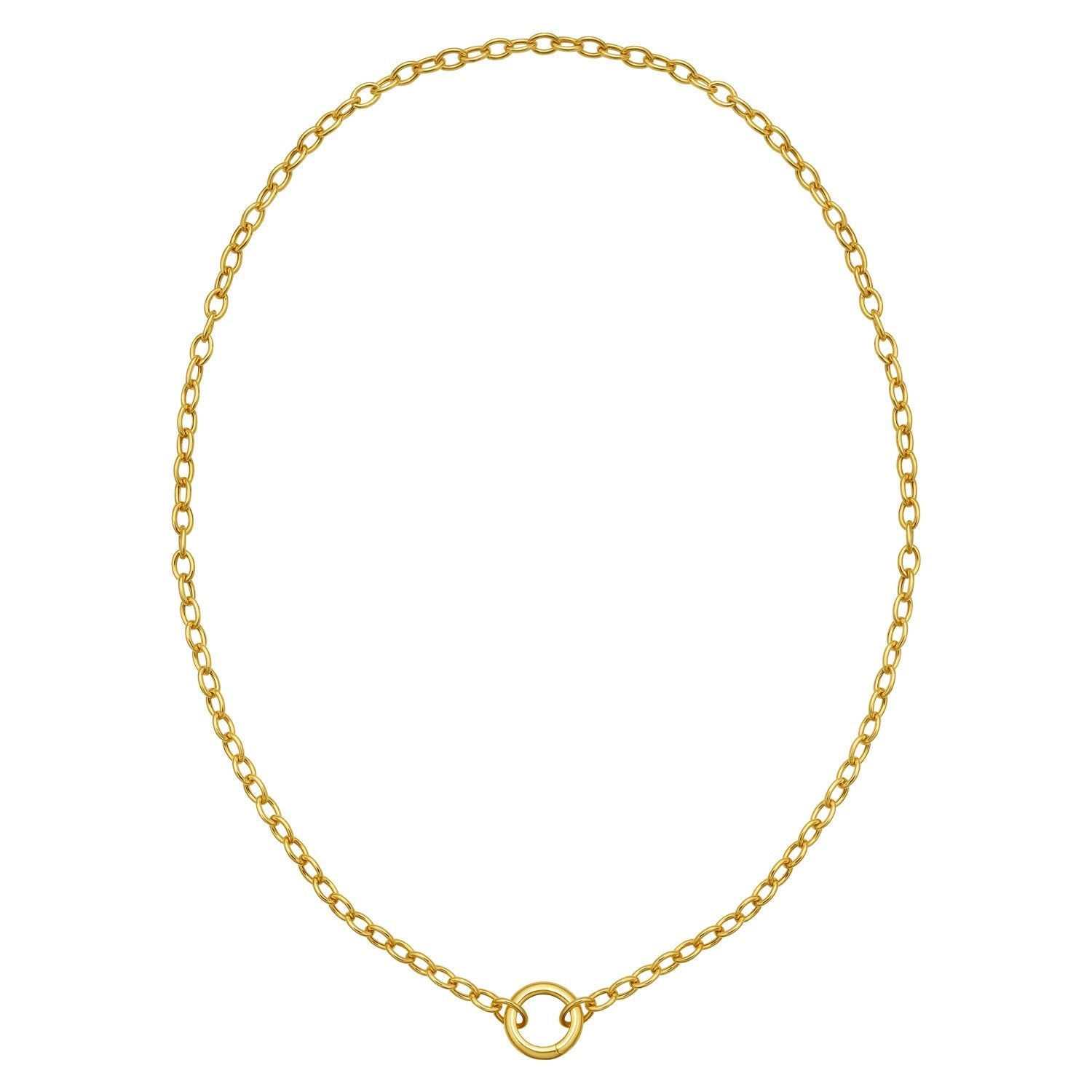 14K Yellow Gold Push Lock Charm Necklace (4.20 mm)