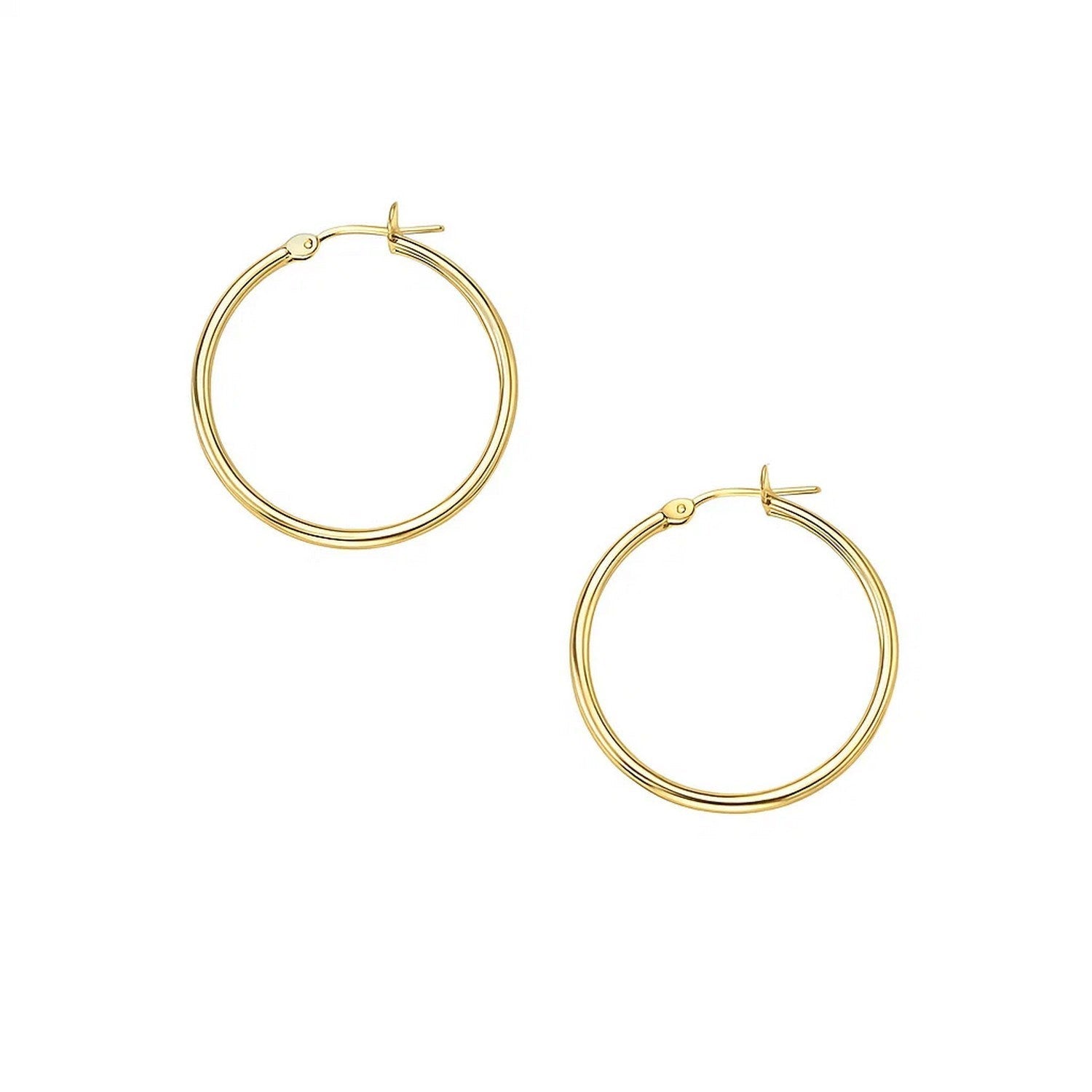 10k Yellow Gold Polished Hoop Earrings (2x30mm)