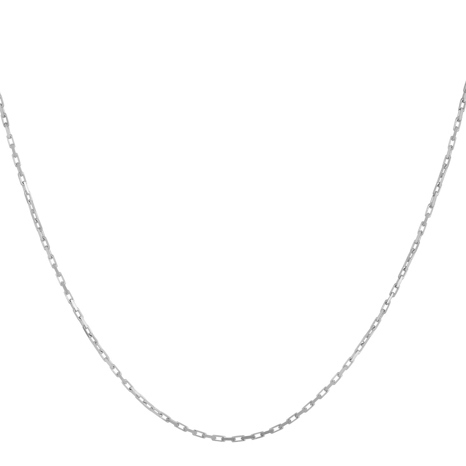 14k White Gold French Cable Chain (1.30 mm)