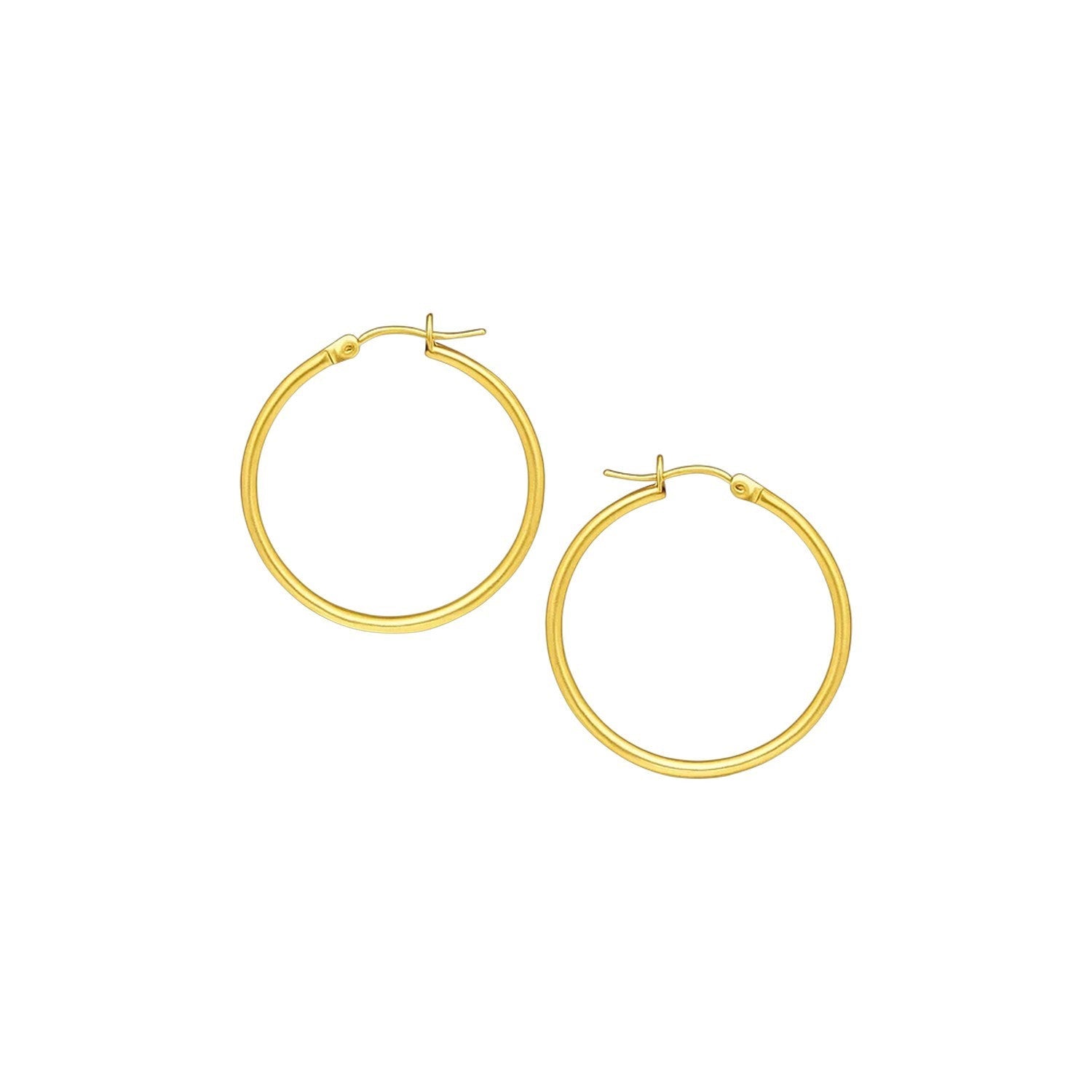 10k Yellow Gold Polished Hoop Earrings (2x40 mm)