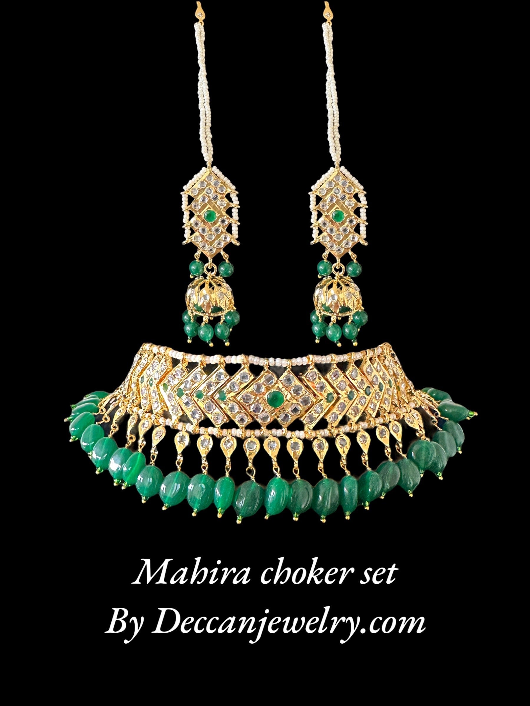 C309 Mahira v style choker with earrings( SHIPS IN 4 WEEKS  )