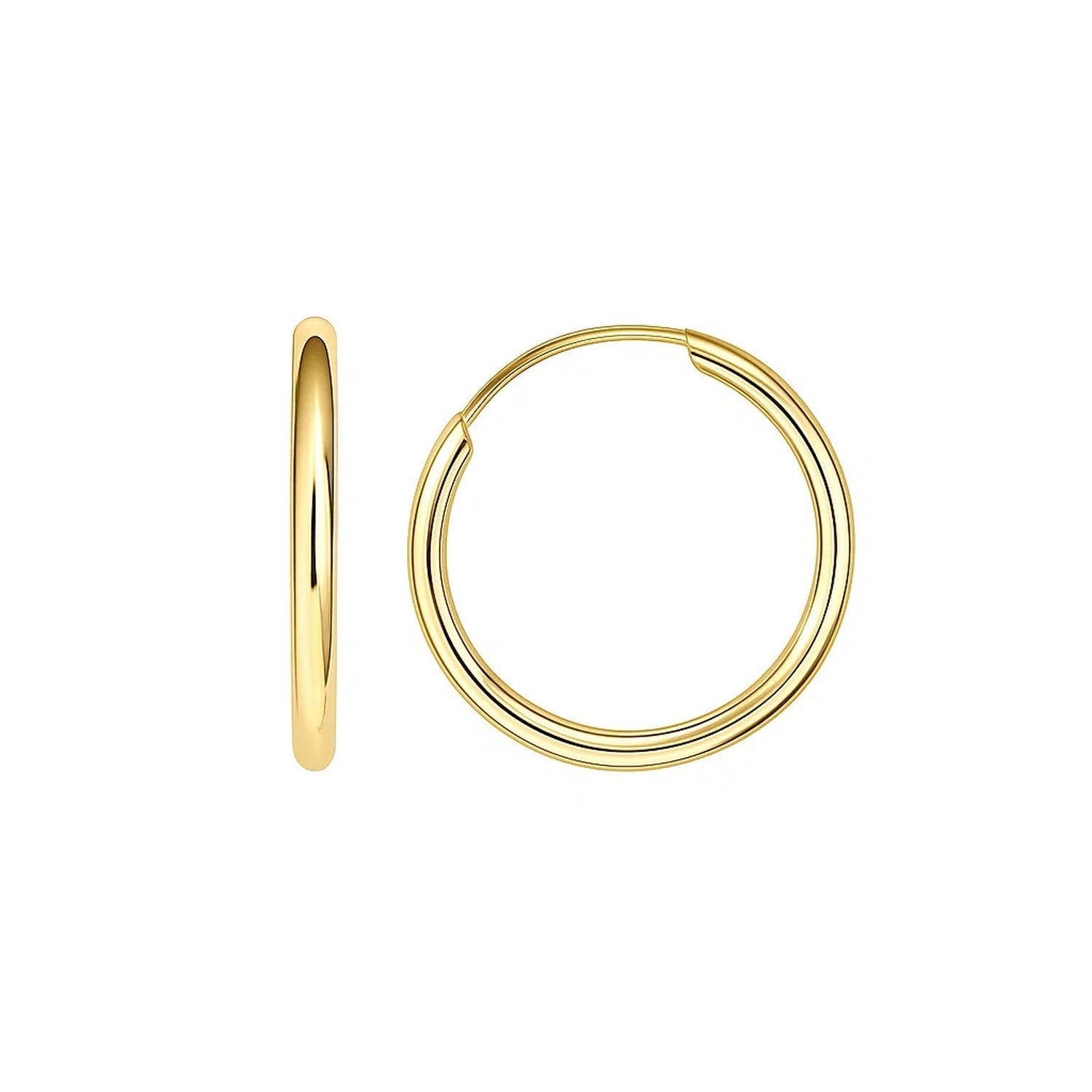 10k Yellow Gold Polished Endless Hoop Earrings (1.5x14mm)